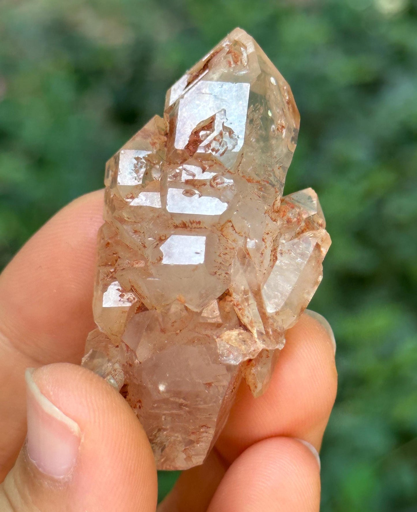 Rare Double Terminated Fenster Skeletal Quartz Enhydro Elestial Crystal Cluster with Cavity Included/Collection/Energy-31 g