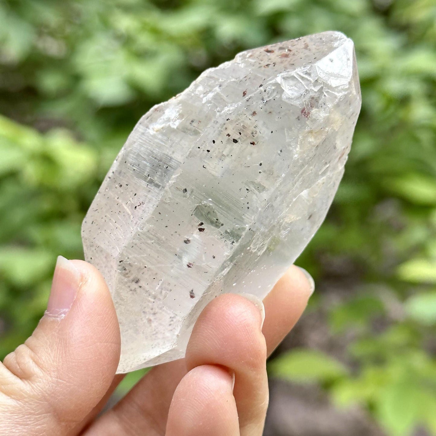 Clear Strawberry Crystal Double Terminated Quartz Crystal/Crystal Collection/Meditation/Reiki/Healing Crystal-129 g