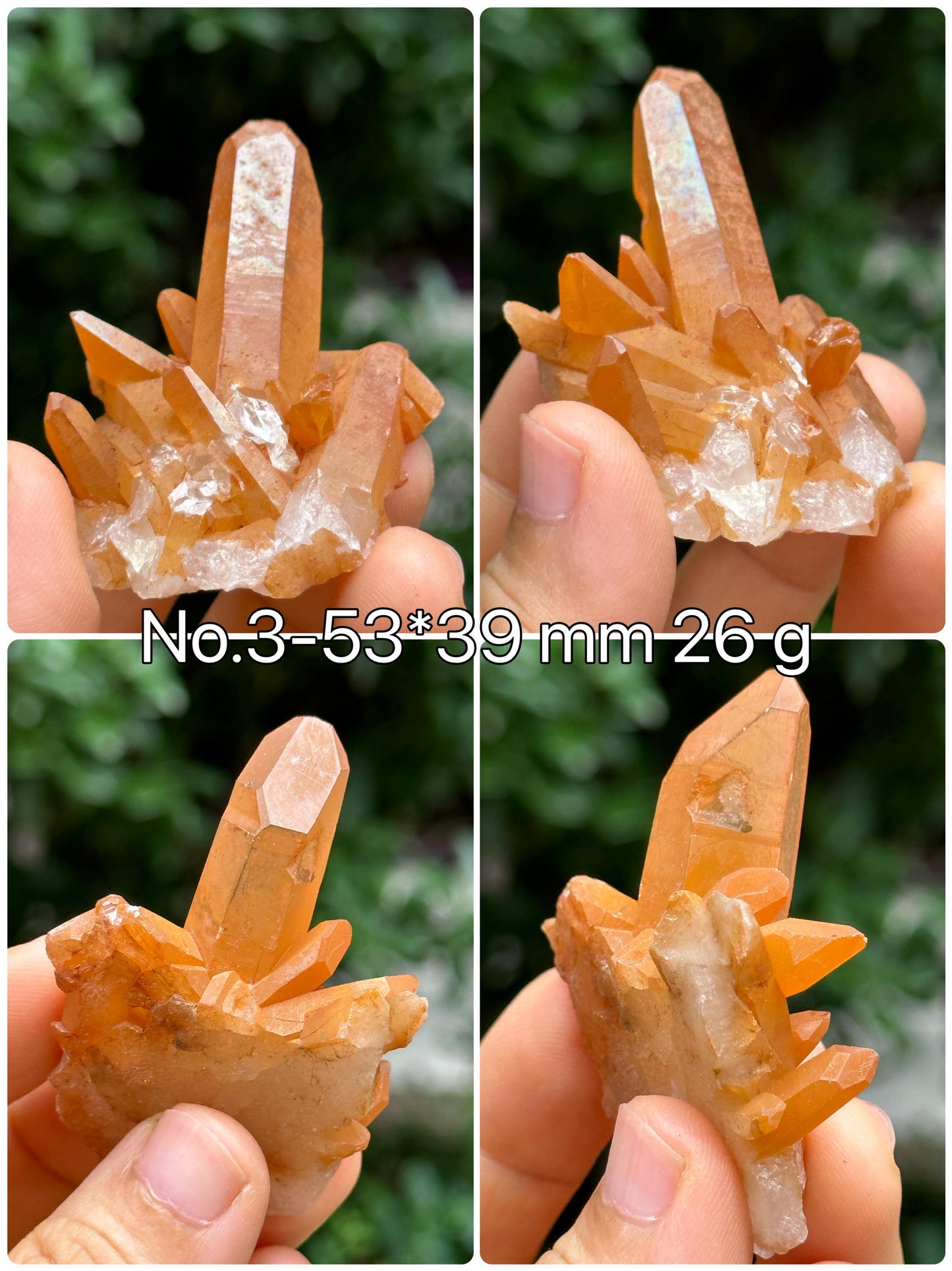 You Pick! Tangerine Red Hematite Quartz Crystal Cluster/Reiki/Healing Crystal/Meditation/Quartz Specimen/Palm Size/Worry Stone/Pocket Stone