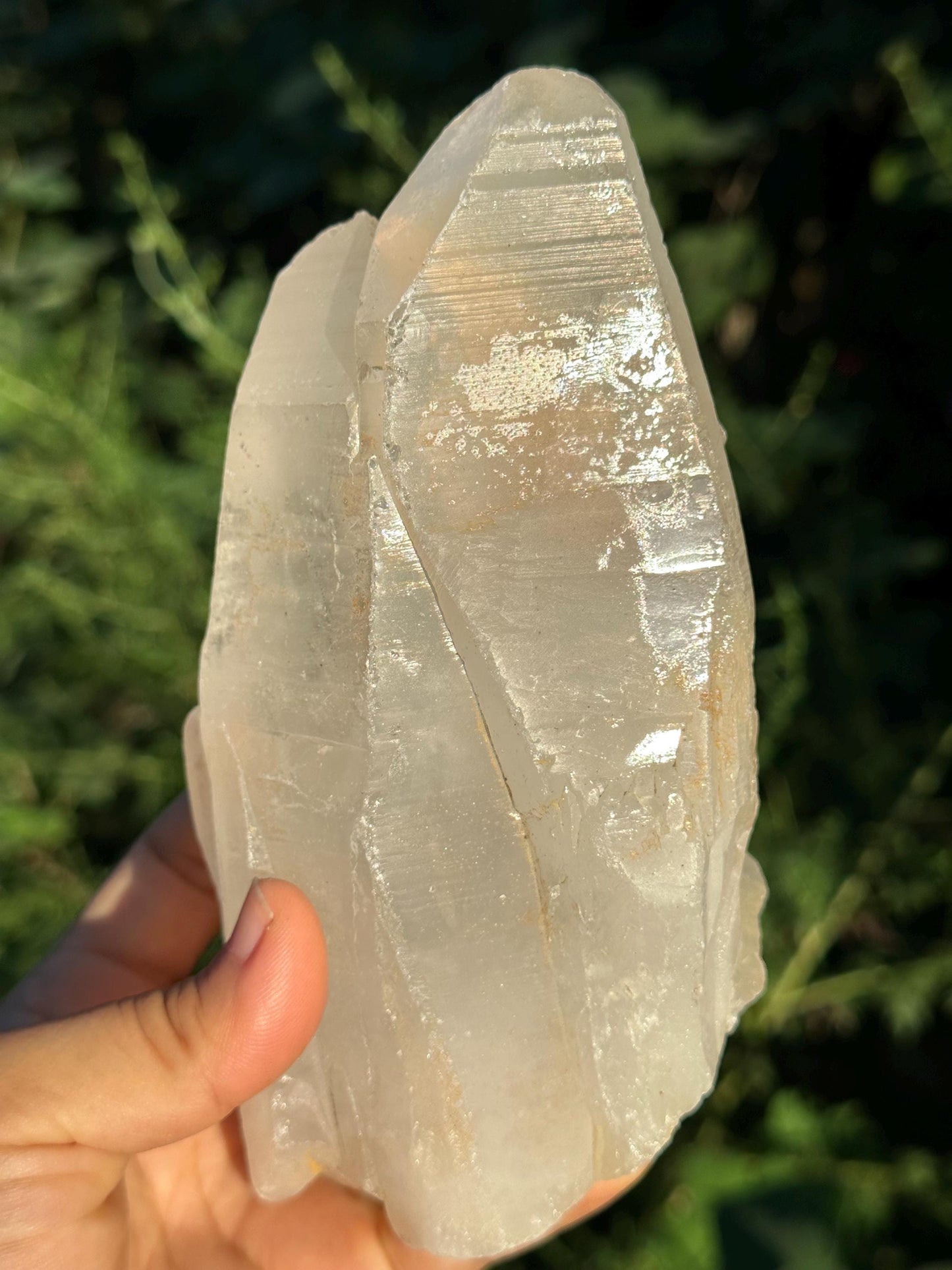 Tantric Twins Lemurian Seed Quartz Crystal Point /Soul Mate Energy Crystal/Meditation/Reiki-827 g