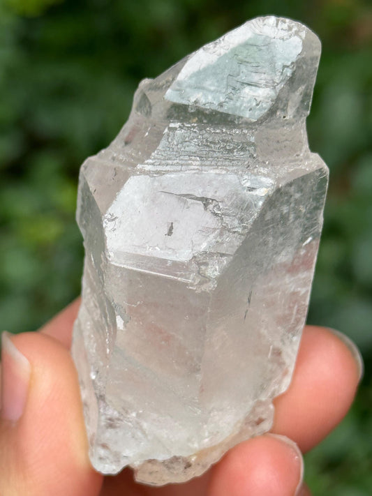 Natural Clear Record-keeper Growth Interference Quartz Crystal Point/Himalayan Crystal Specimen/Meditation Stone-64 g