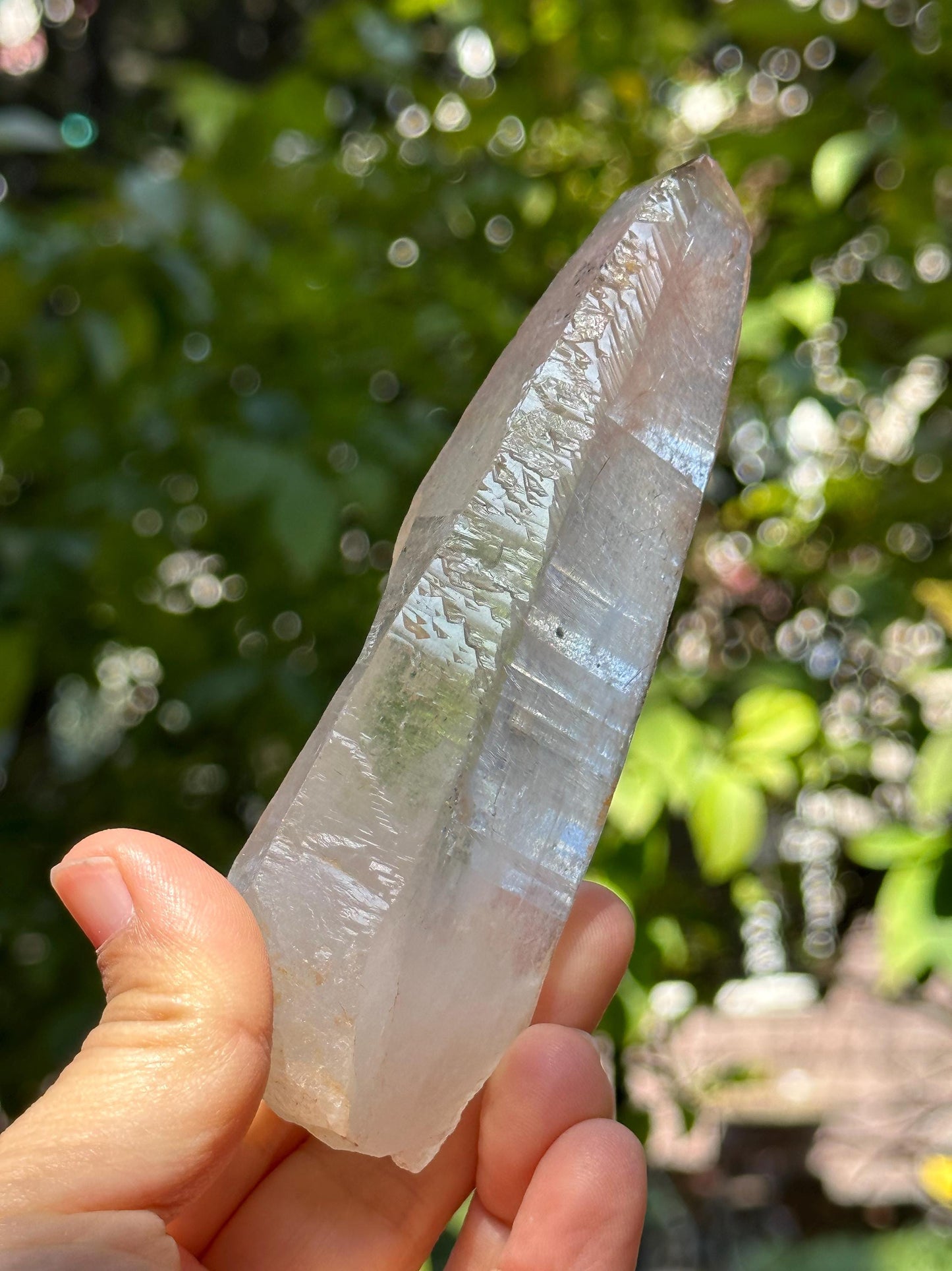 Silver+ Green Rutile Quartz Laser Crystal Point/Quartz Inclusion/Energy Crystal/Generator Crystal/Meditation/Healing -178 g