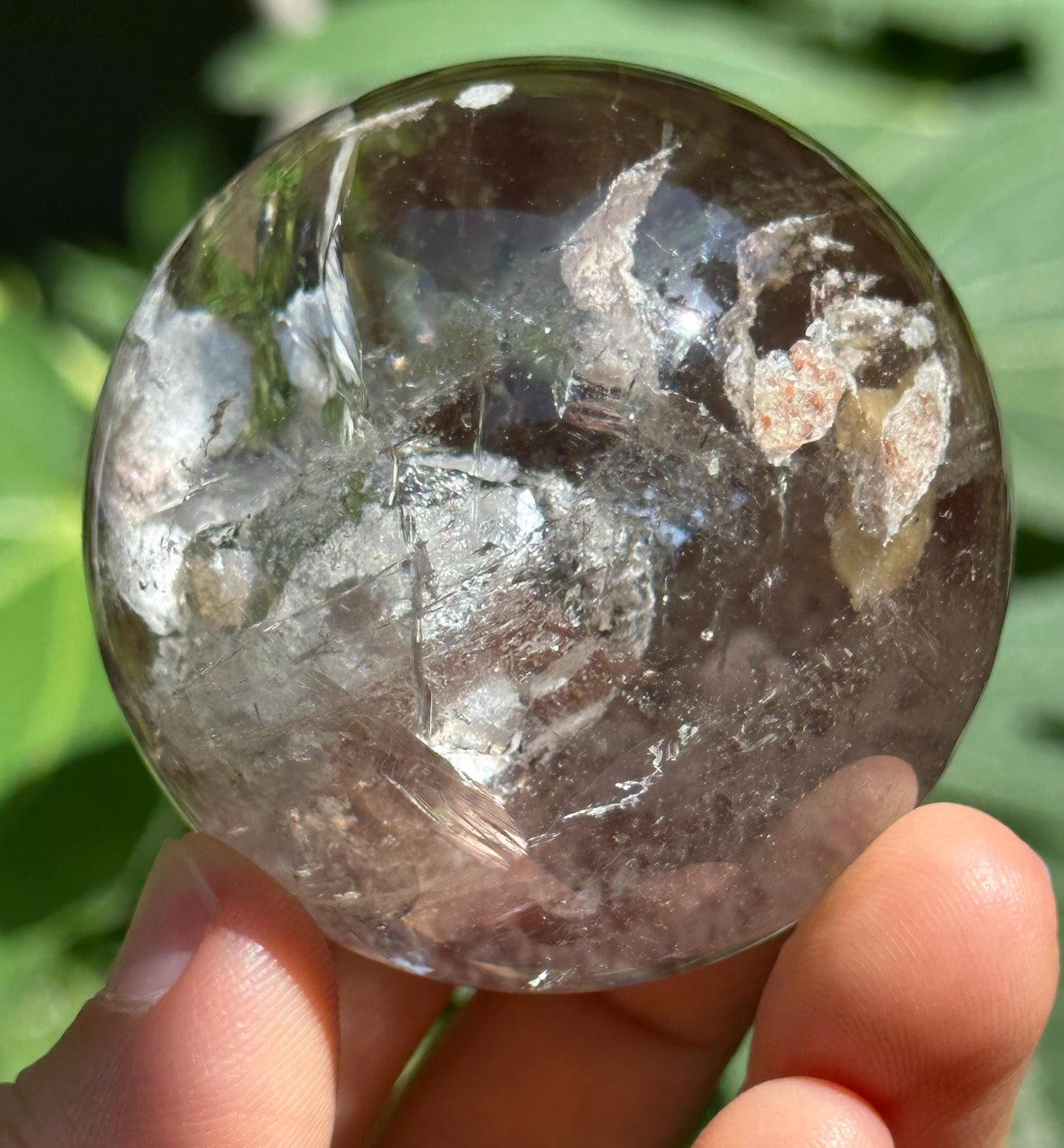 Large Inner Child Crystal Quartz Sphere/Clear Inner Crystal/Inclusion Quartz Crystal-50 mm