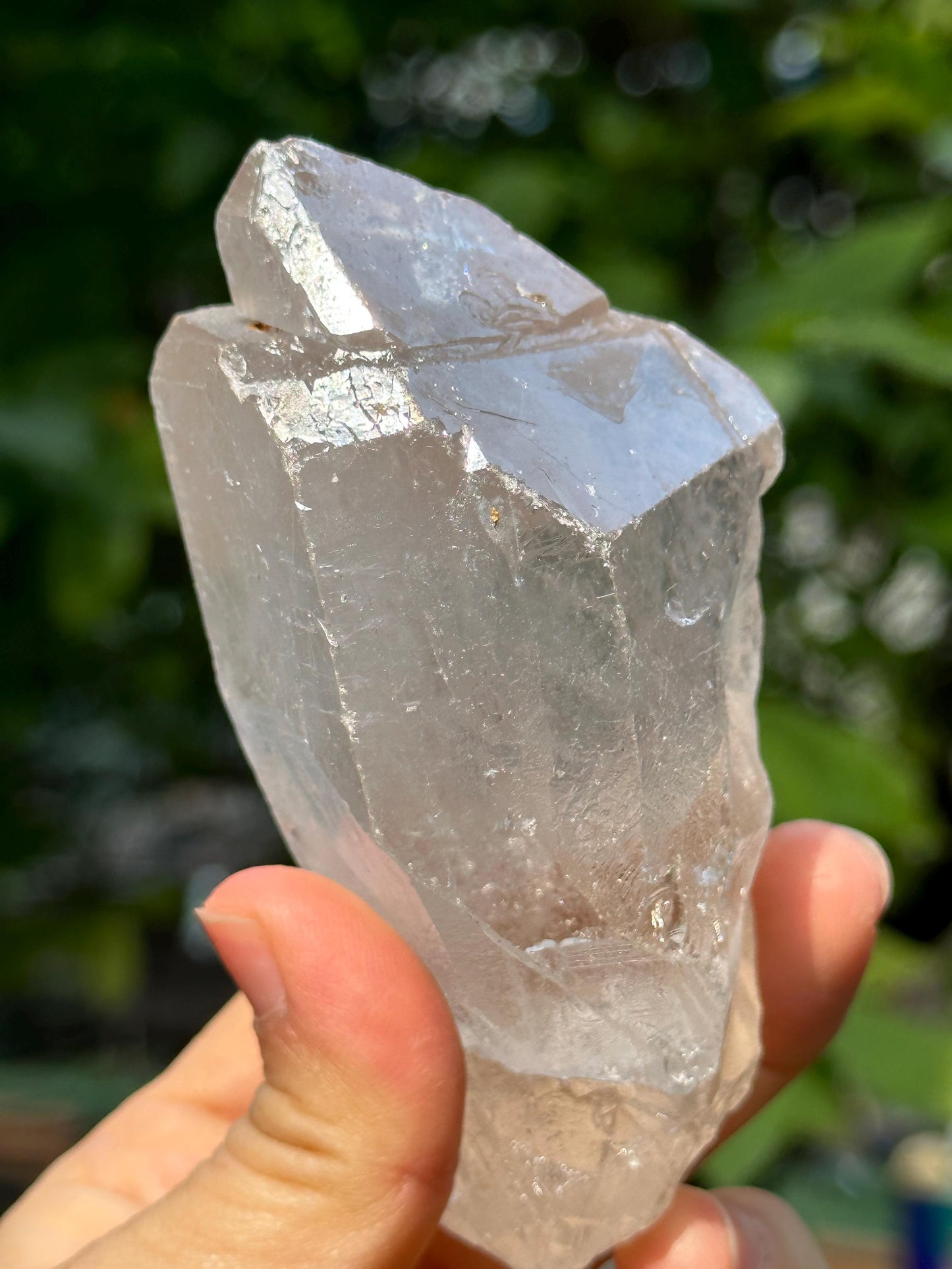 Natural Clear Record-keeper Growth Interference Quartz Crystal Point/Himalayan Crystal Specimen/Meditation Stone-290 g