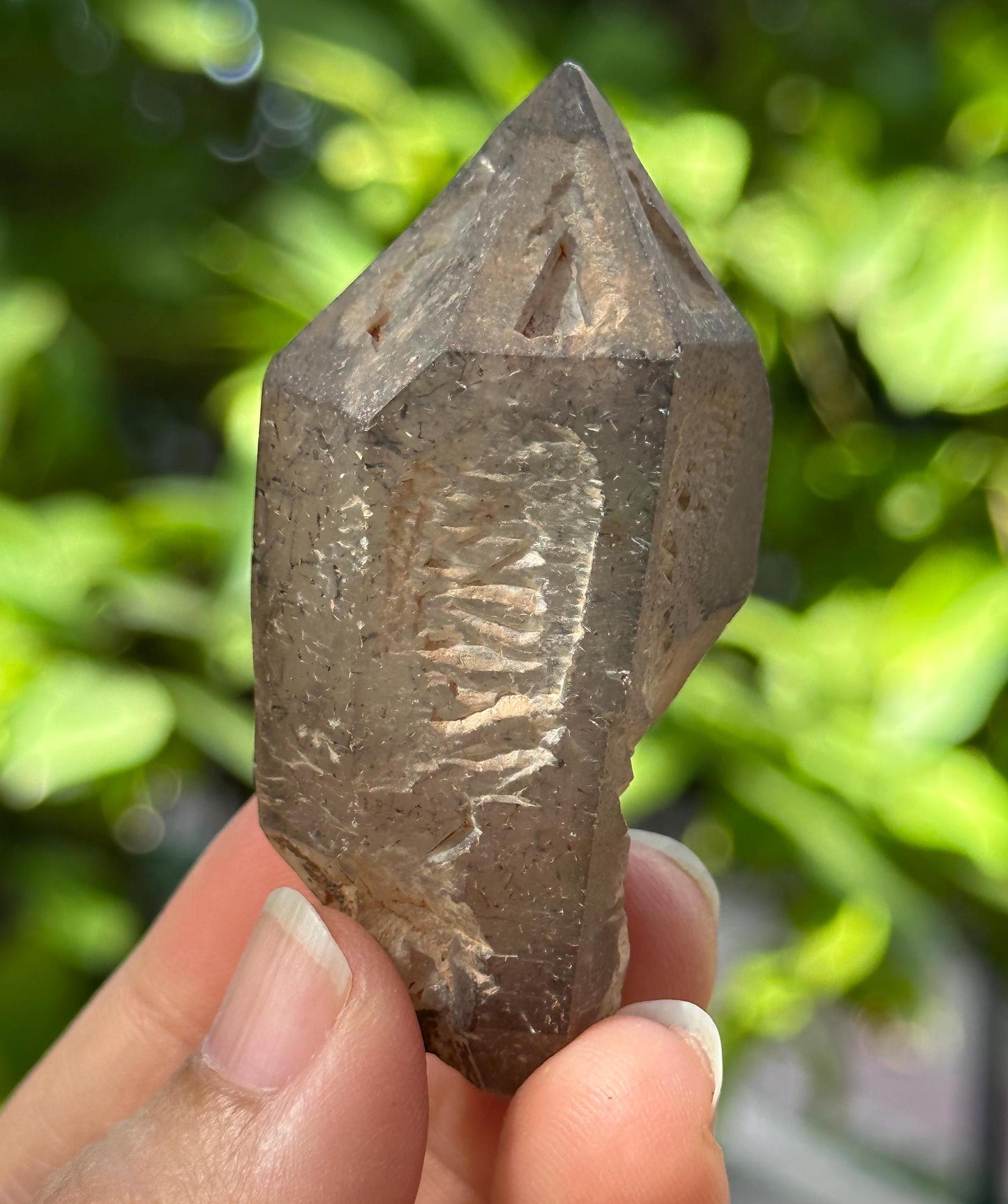 Old-Mined Skeletal Quartz Fenster Crystal with Goethite +Hematite+Biotite Included/Crystal Specimen/Energy Healing Crystals/Meditation-44 g