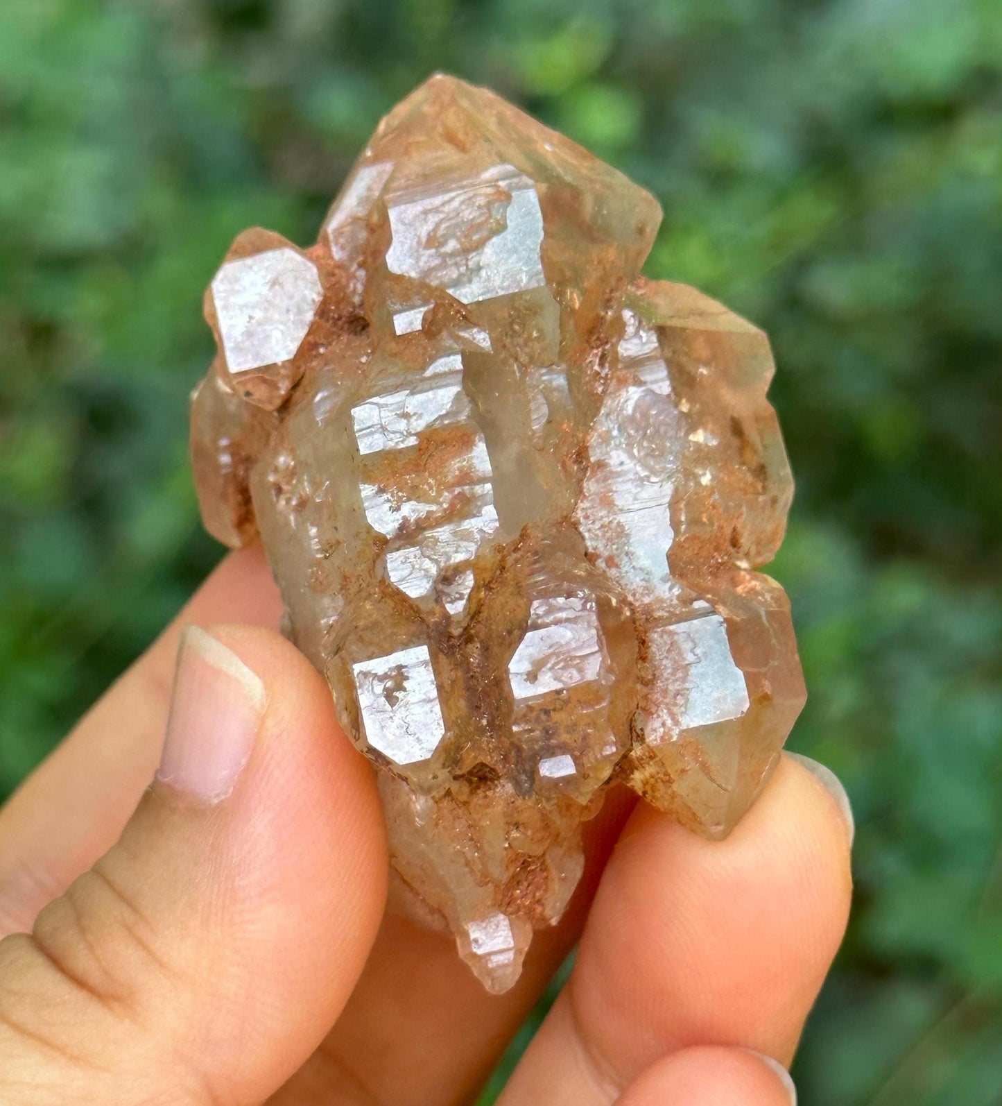 Rare Fenster Fluorescent Enhydro Elestial Skeletal Quartz Scepter Crystal Cluster with Moving Crude Bubble Included/Collection/Energy-47 g