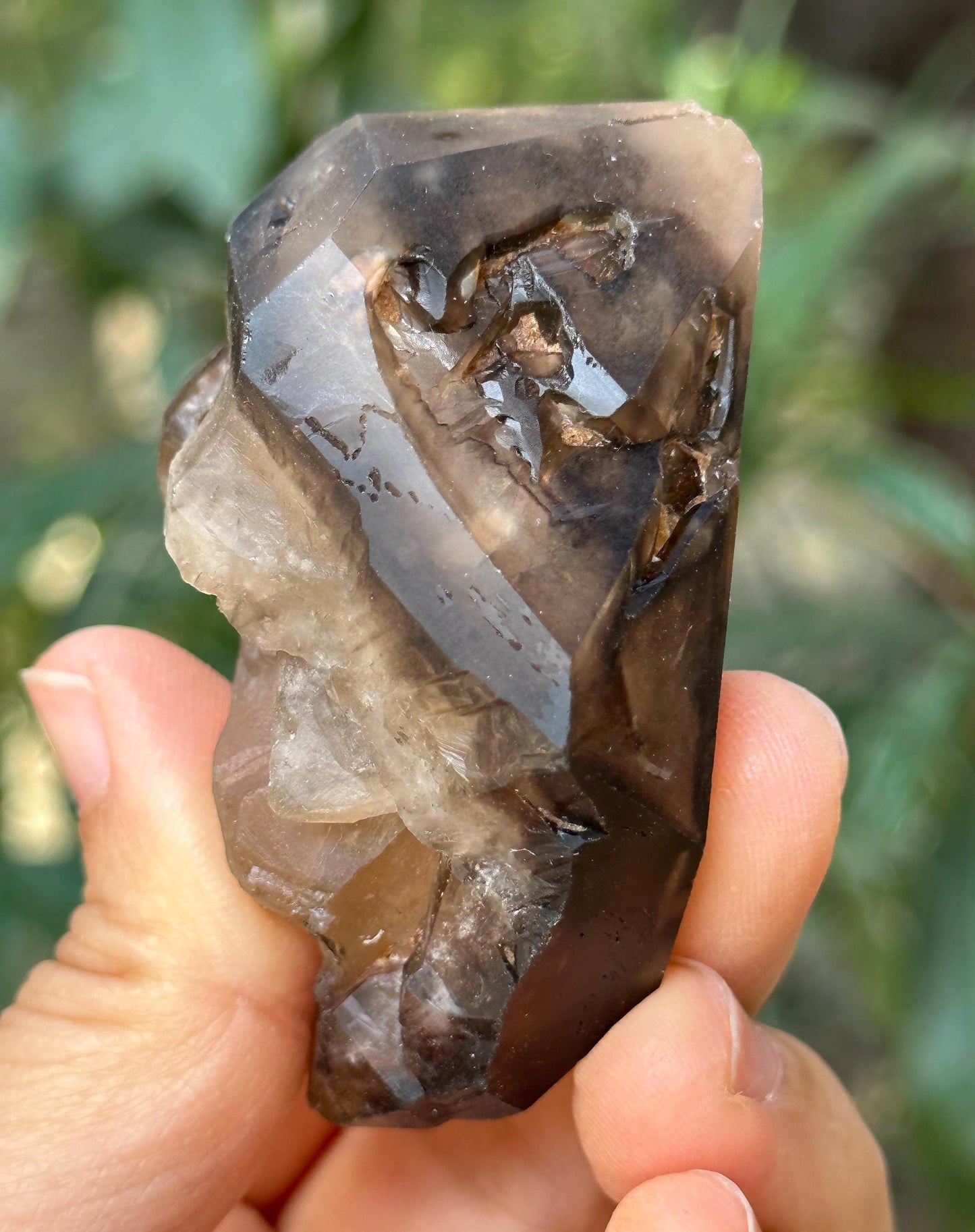 Natural Skeletal Smoky Quartz Fenster Scepter Crystal/Reiki/Crystal Specimen/Energy Healing Crystals/Meditation-93 g