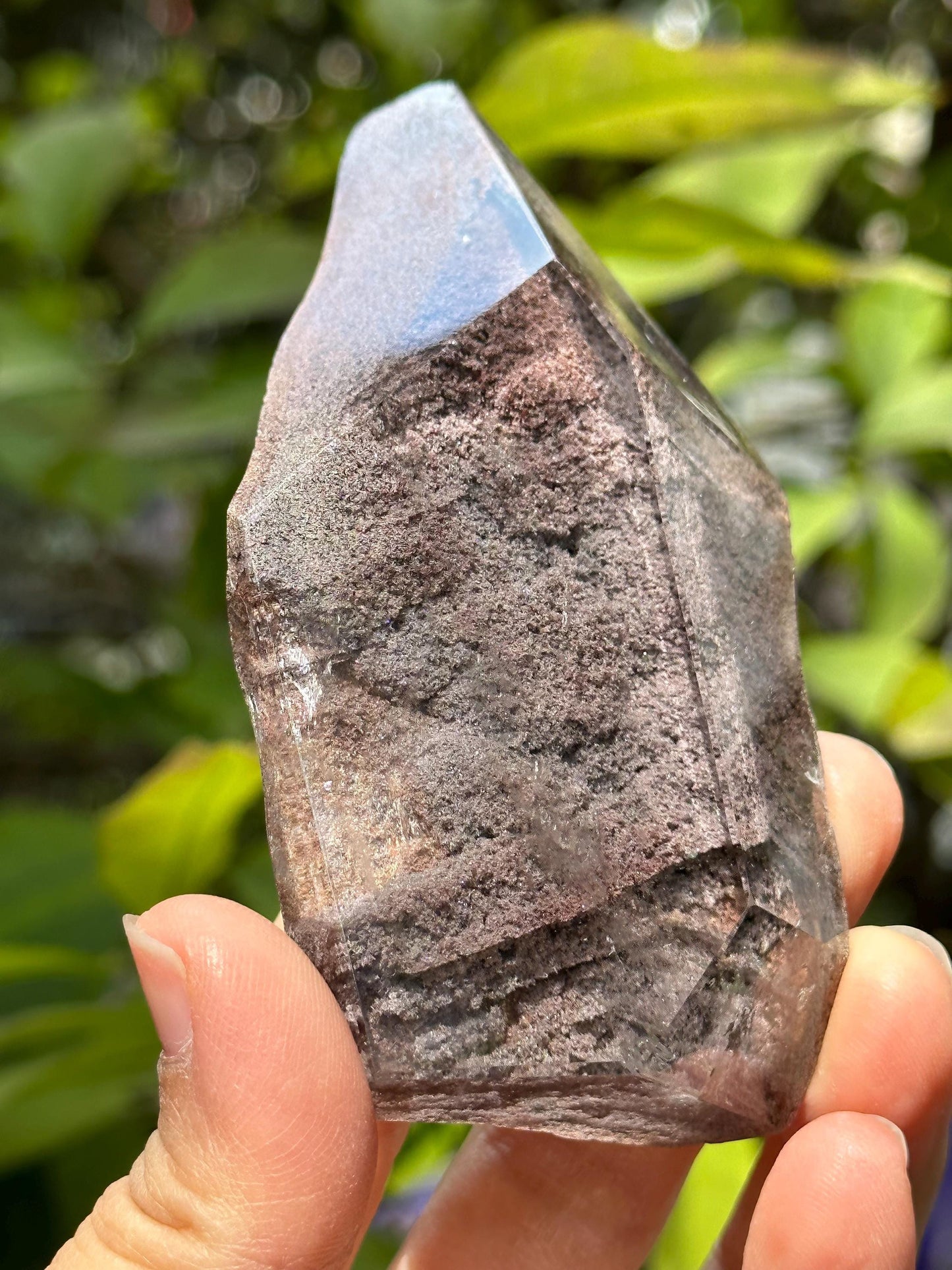 Natural Clear Light Purple Phantom Chlorite Included in Quartz Crystal Point-Polished/Inclusion Quartz/Garden Scenic Crystal Collection-128g