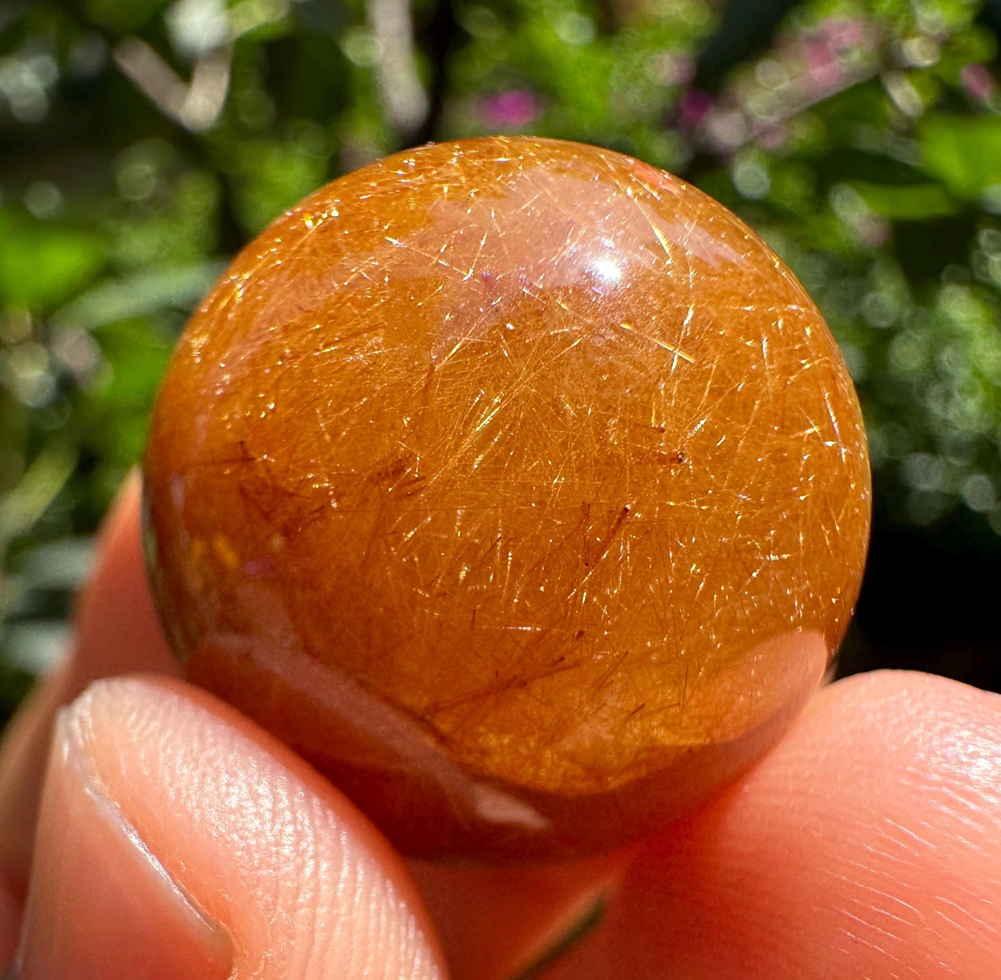 Dazzling Golden Rutile Quartz Crystal Sphere/Clear Golden Needle Include in Natural Clear Crystal Ball/Inclusion Quartz Crystal Orb-23 mm