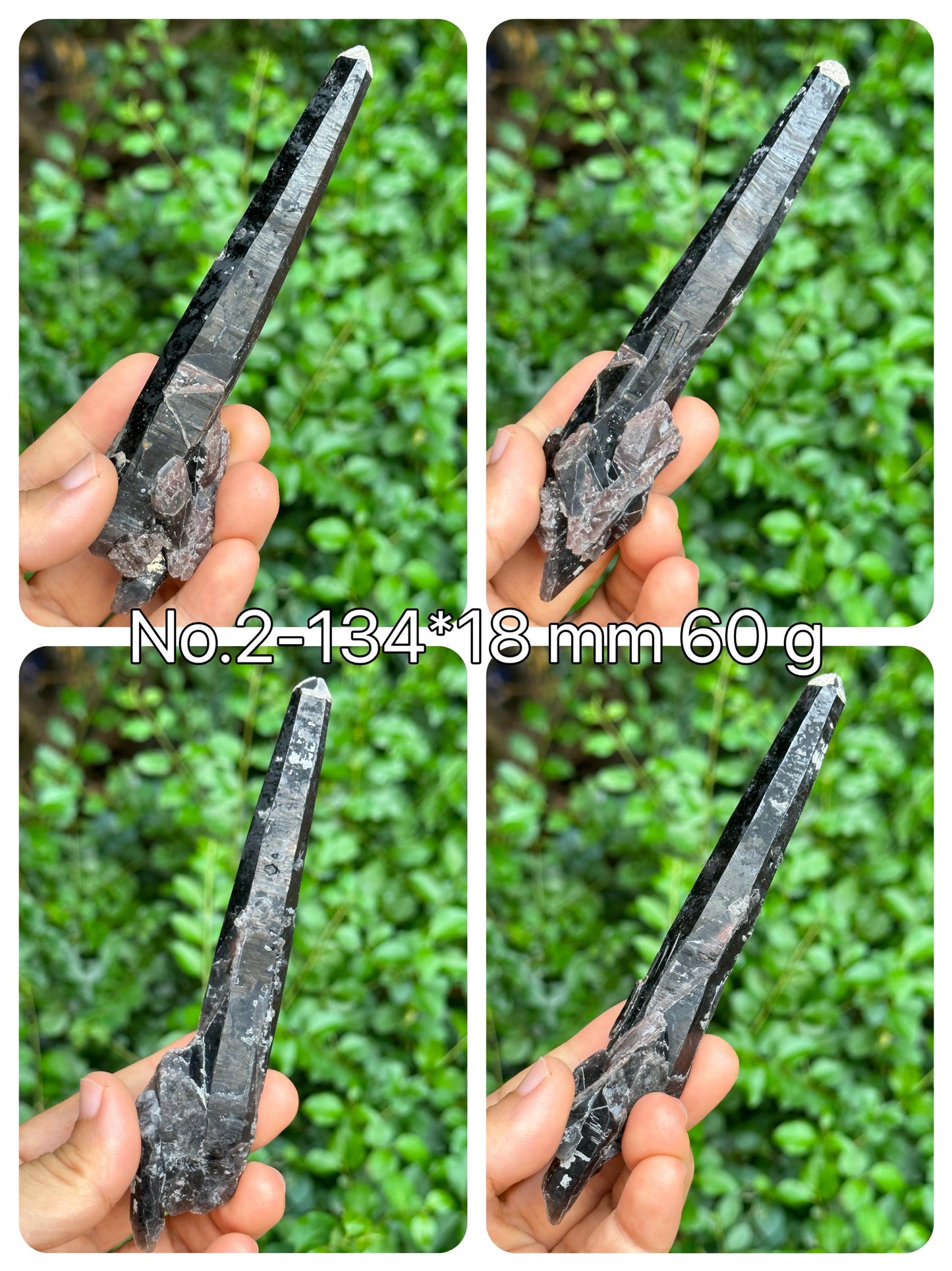 You Pick!Long Shining Laser Black Morion Quartz Crystal Point for Mediation,Zen,Reiki,Aura Crystal Wand,Generator Crystal