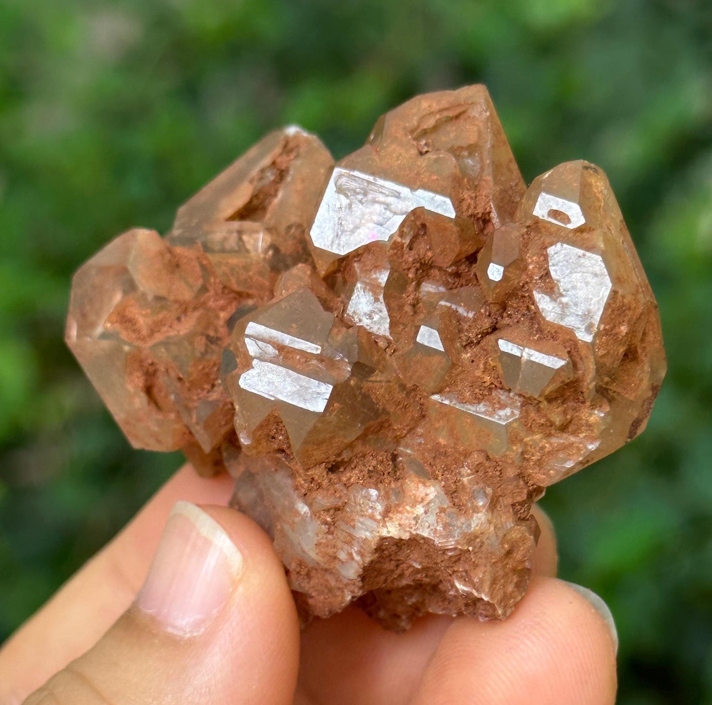 Rare Fluorescent Enhydro Fenster Elestial Skeletal Quartz Crystal Cluster with Moving Crude Bubble  Included/Collection/Energy Quartz-52 g