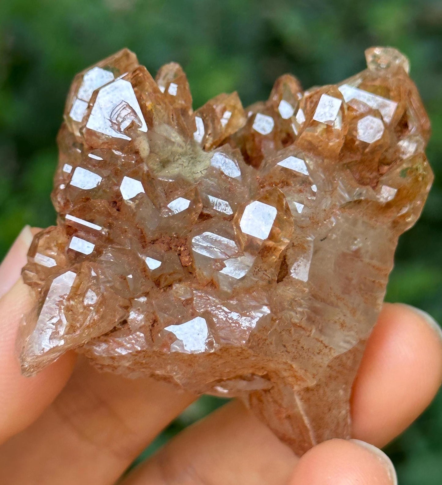 Rare Fenster Fluorescent Enhydro Elestial Skeletal Quartz Crystal Cluster with Moving Crude Bubble  Included/Collection/Energy Quartz-71 g