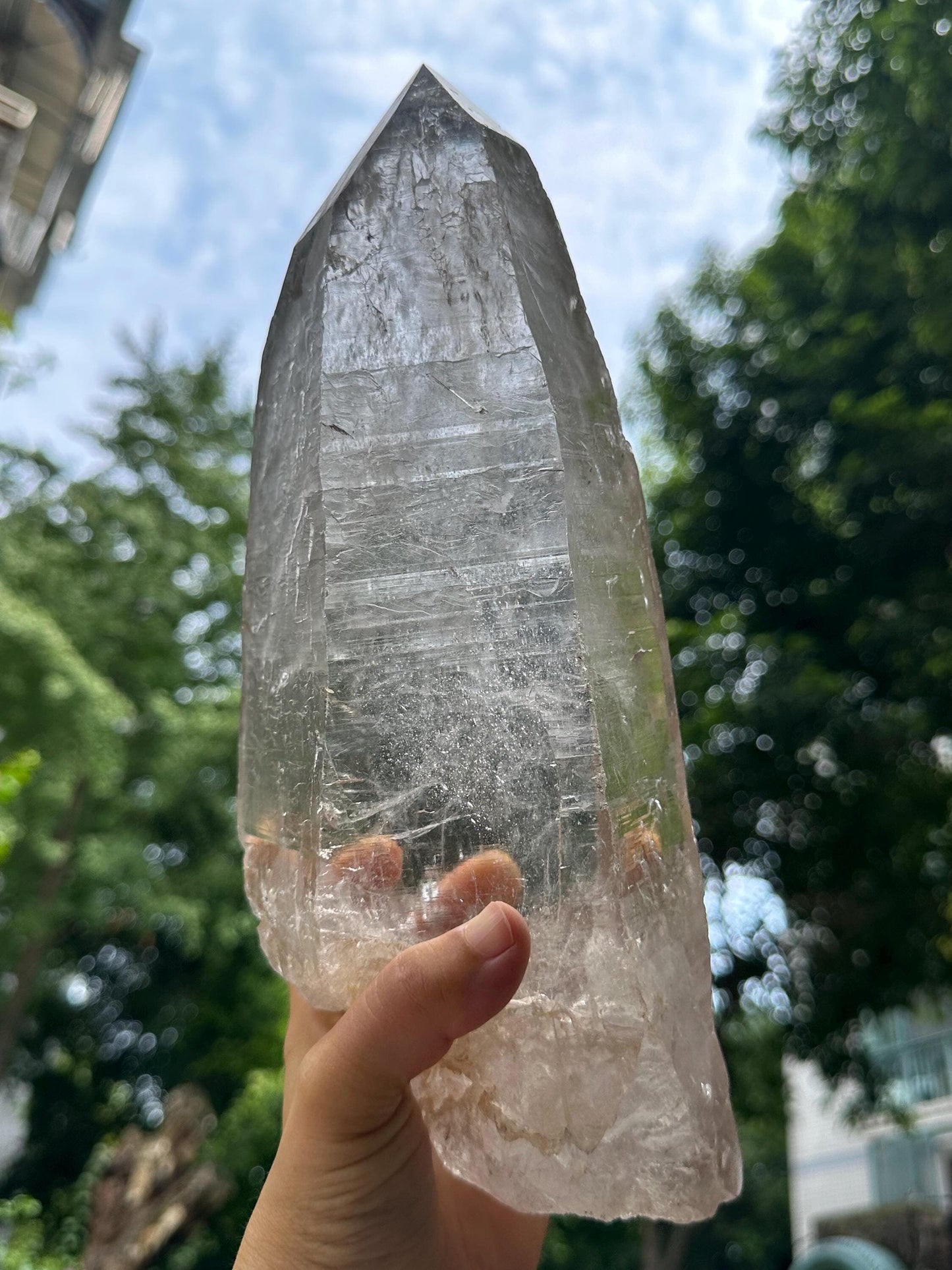 7.4 lbs Large Clear Himalayan Quartz Mosaic Elestial Single Crystal/Raw Energy Crystal/Reiki/Meditation/Collection-3349 g