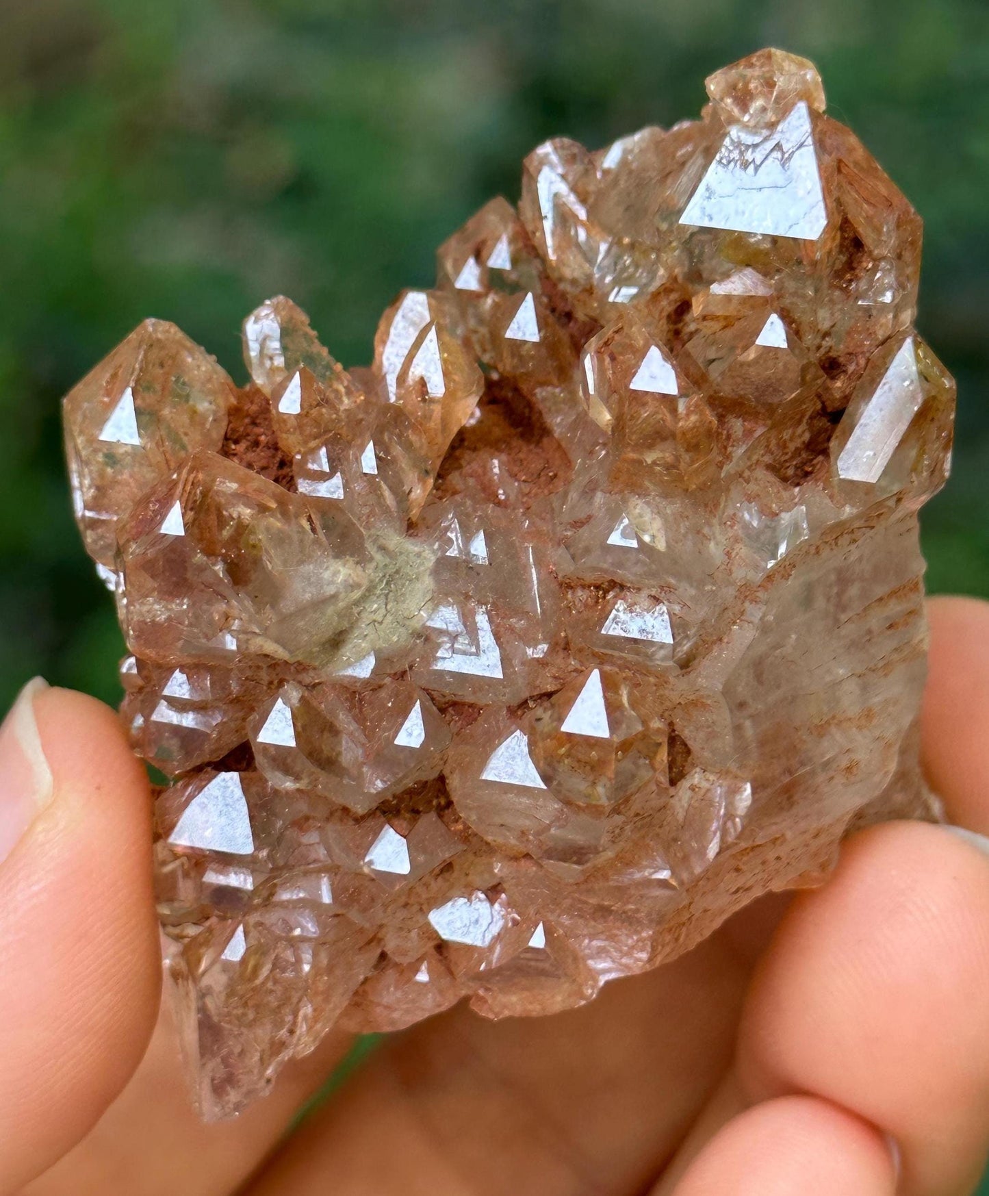 Rare Fenster Fluorescent Enhydro Elestial Skeletal Quartz Crystal Cluster with Moving Crude Bubble  Included/Collection/Energy Quartz-71 g