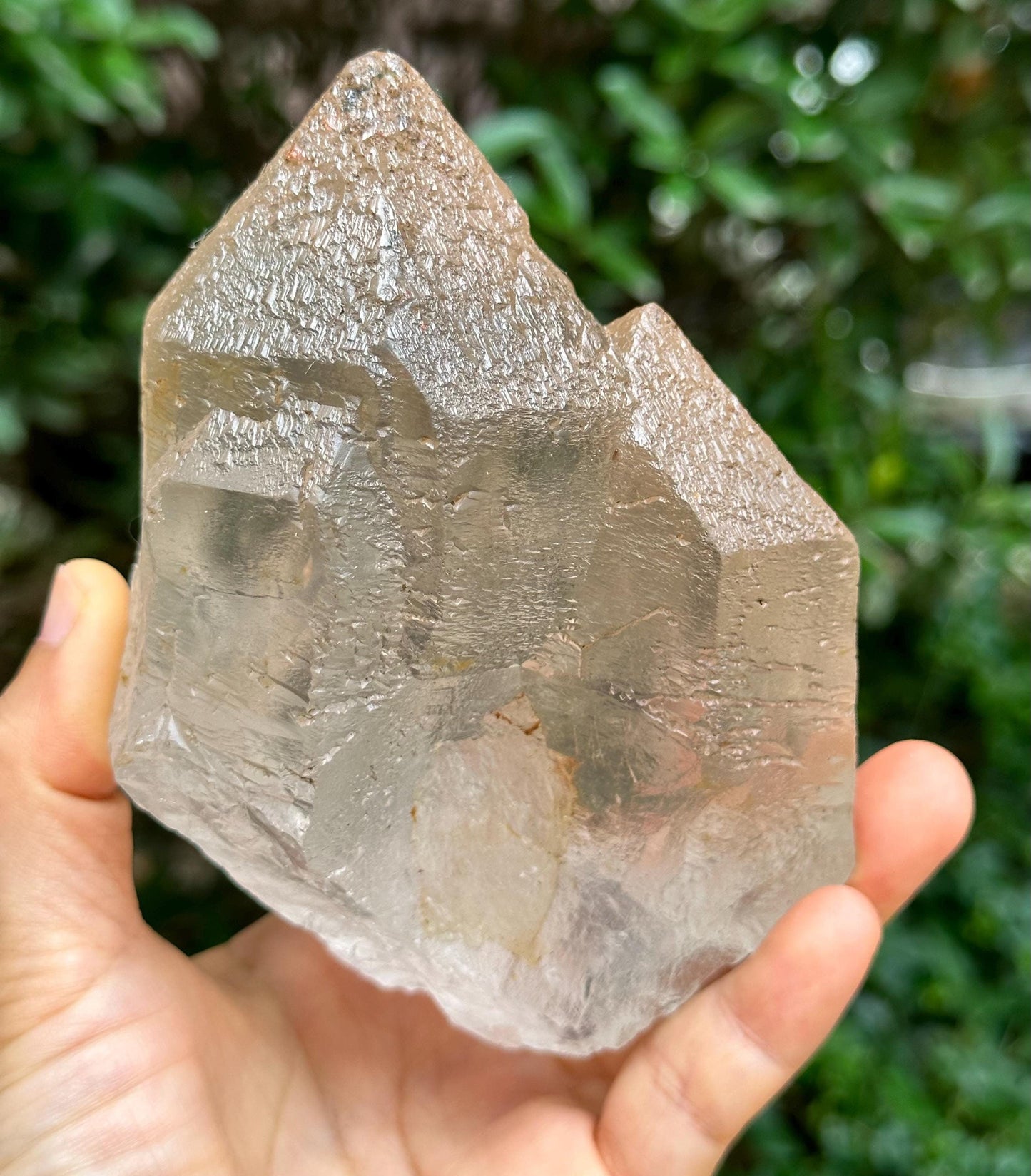 Rare Clear Himalayan Tantric Twins Nirvana Quartz Crystal/Record-keeper Etched Energy Crystal/Erosioned Crystal/Meditation/Reiki-678 g