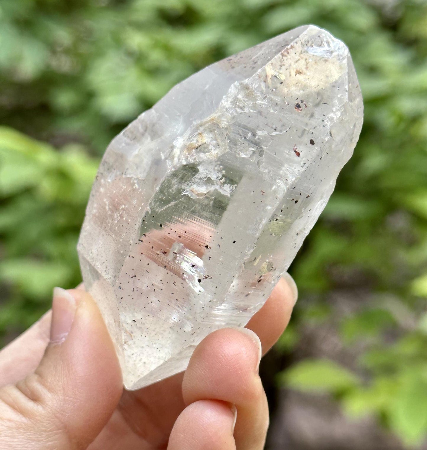 Clear Strawberry Crystal Double Terminated Quartz Crystal/Crystal Collection/Meditation/Reiki/Healing Crystal-129 g