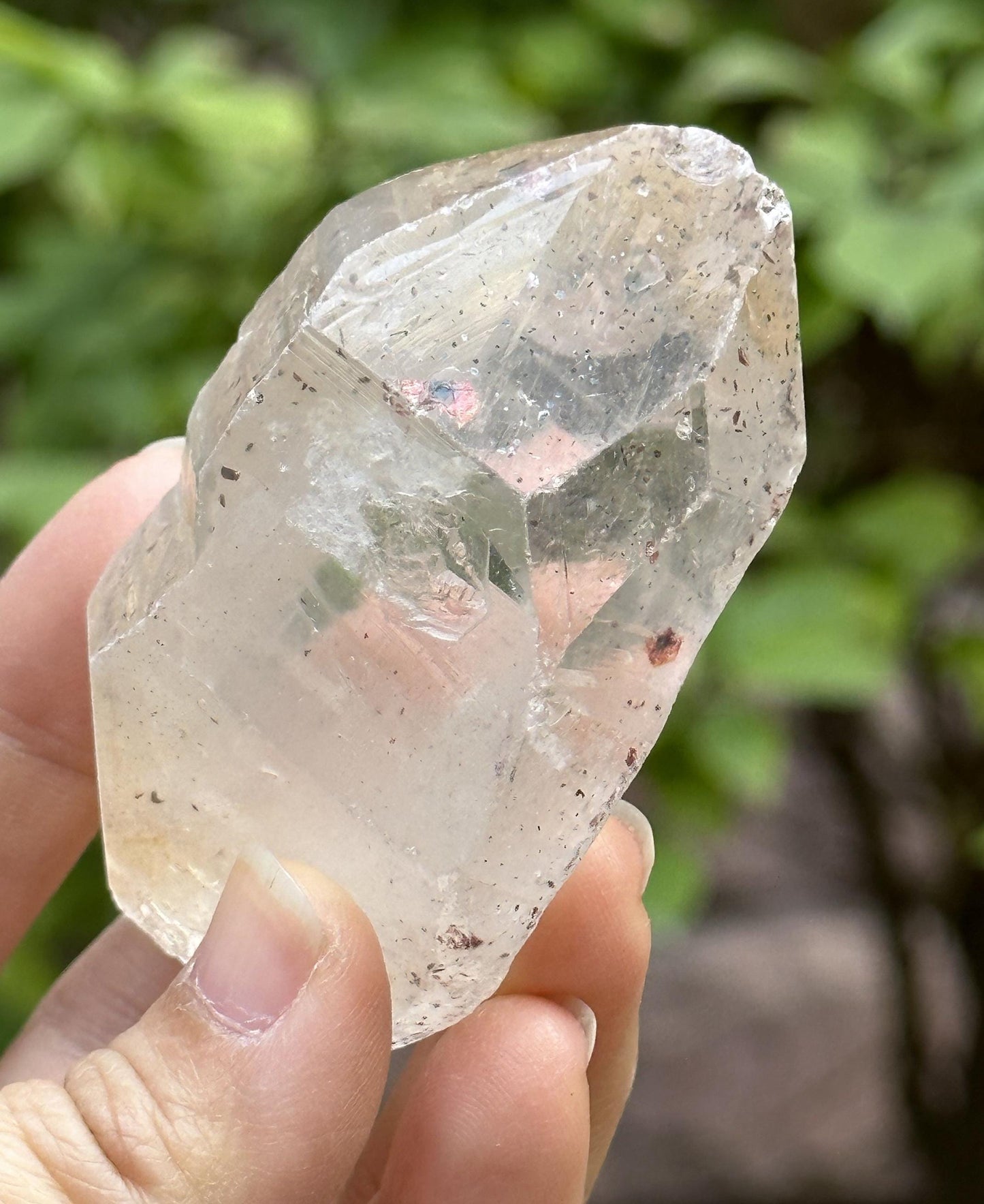 Clear Strawberry Crystal Double Terminated Quartz Crystal/Crystal Collection/Meditation/Reiki/Healing Crystal-123 g