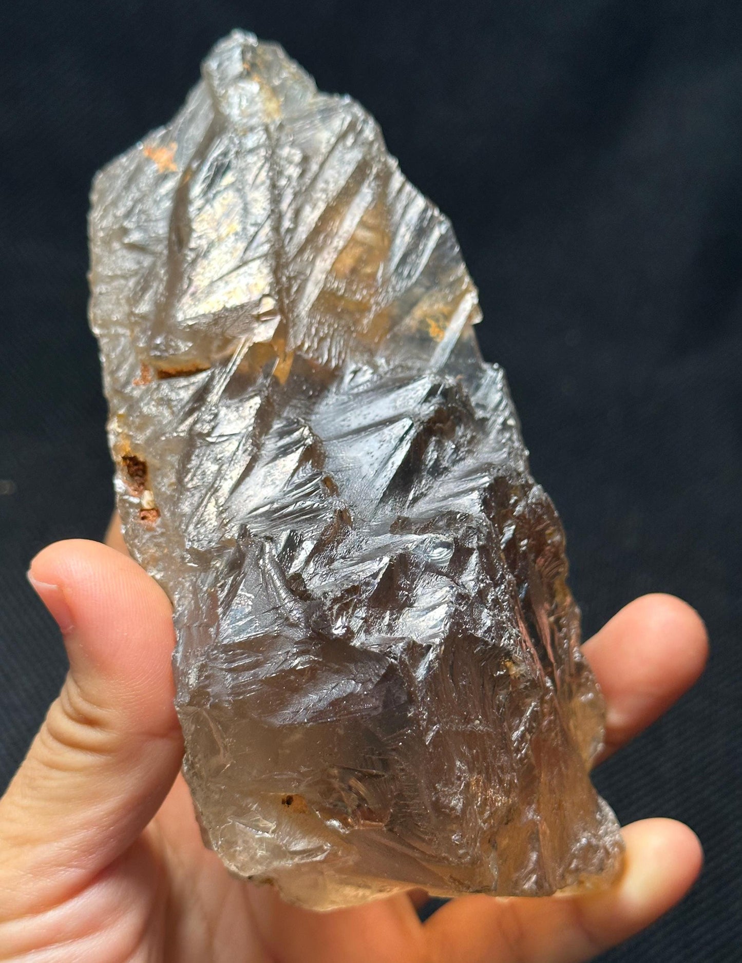 Record-keeper Nirvana Smoky Quartz Crystal/Self-healed Erosioned Energy Crystal/Etched Healing Crystal/Meditation/Healing/Reiki/Zen-519 g