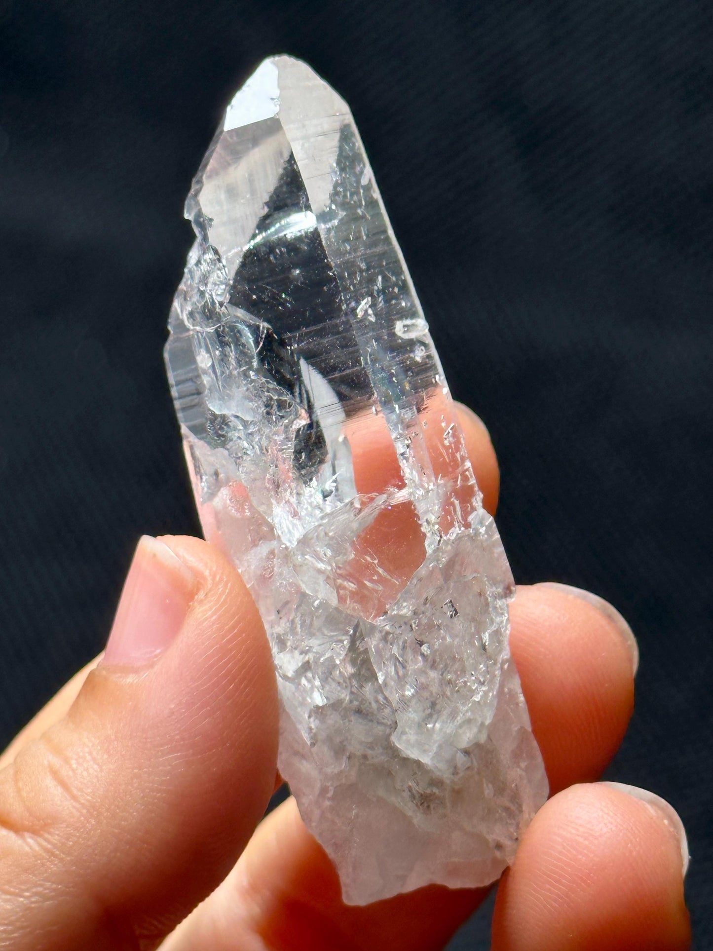 Shining Glass-skin Clear Lemurian Seeds Quartz Crystal,Colombian Akashic Striation Energy Crystal/Reiki/Healing Crystal/Meditation-25 g