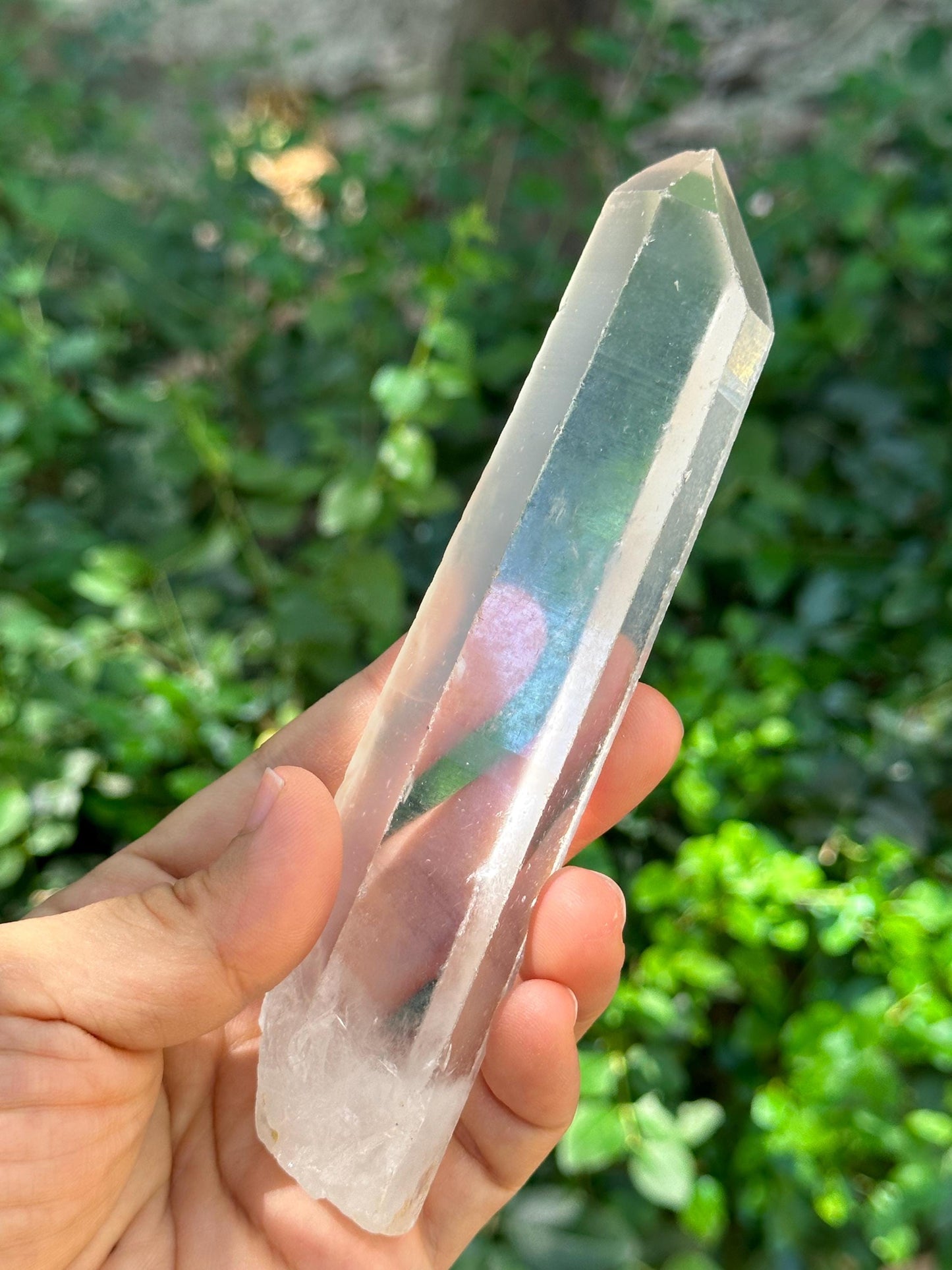 5.7" Clear Long Himalayan Quartz Solar Crystal/ Meditation/Energy Crystal/Reiki/Healing Crystal/Worry Stone/Energy Crystal/Healing Crystal