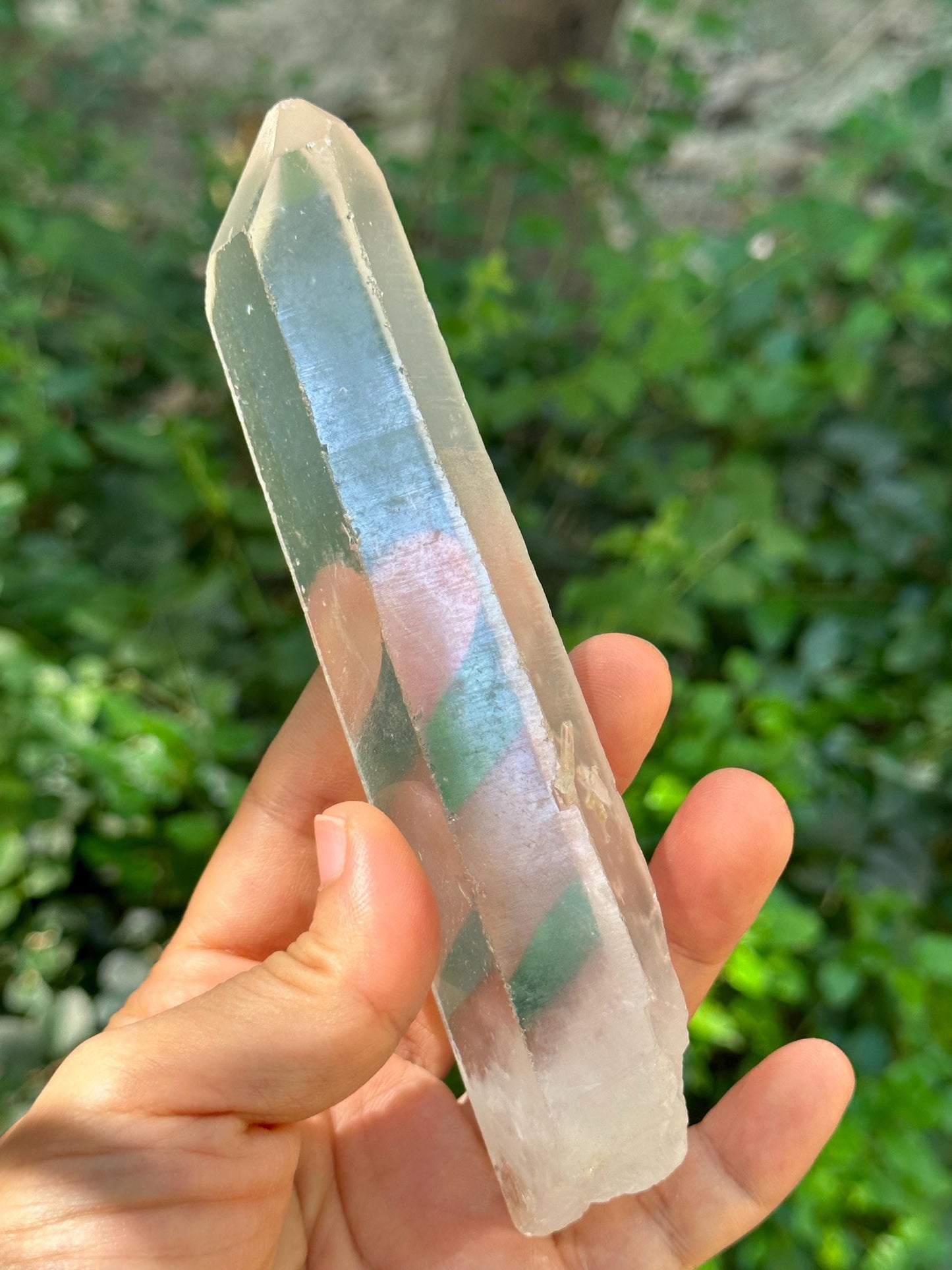 5.7" Clear Long Himalayan Quartz Solar Crystal/ Meditation/Energy Crystal/Reiki/Healing Crystal/Worry Stone/Energy Crystal/Healing Crystal