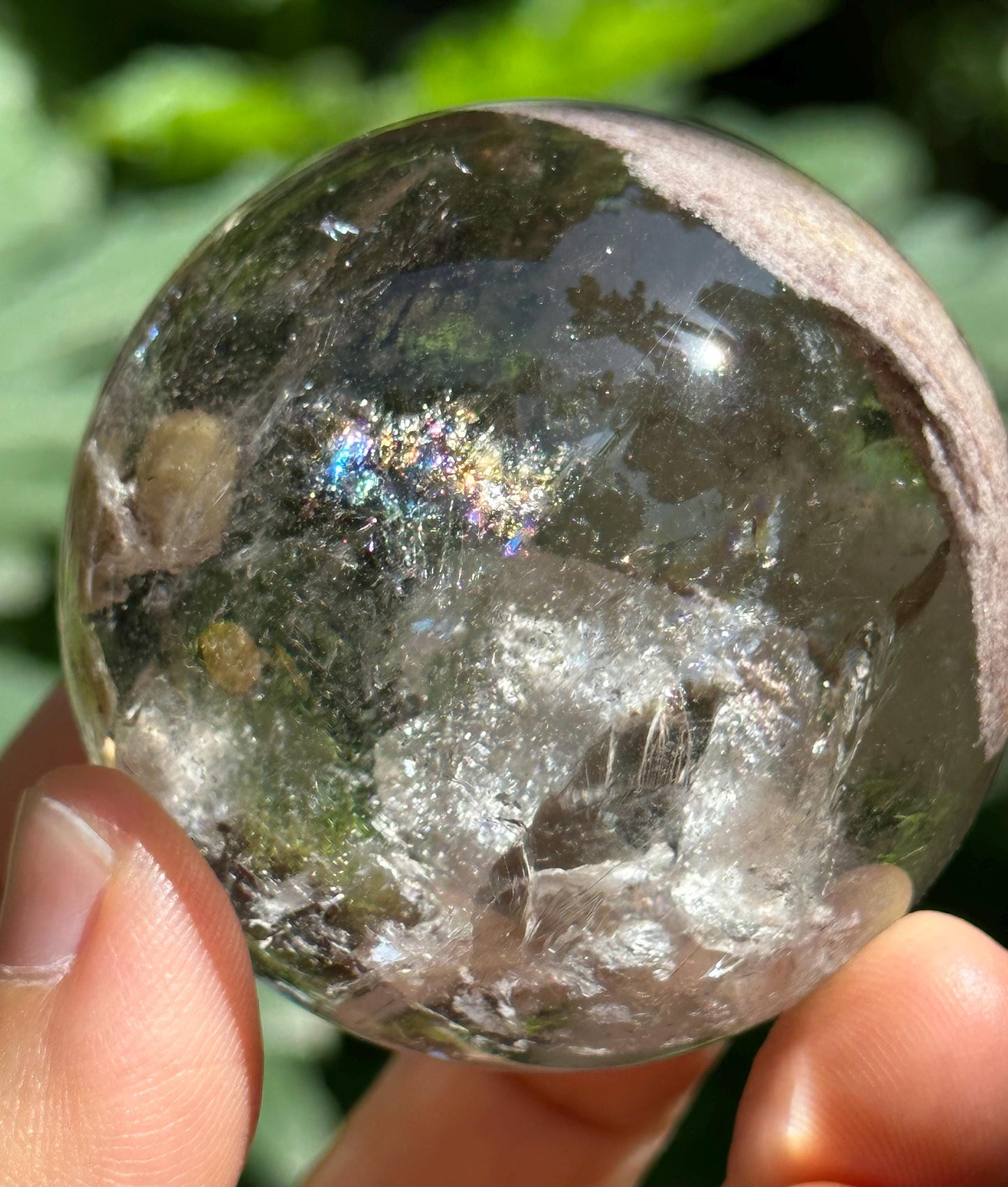 Large Inner Child Crystal Quartz Sphere/Clear Inner Crystal/Inclusion Quartz Crystal-50 mm