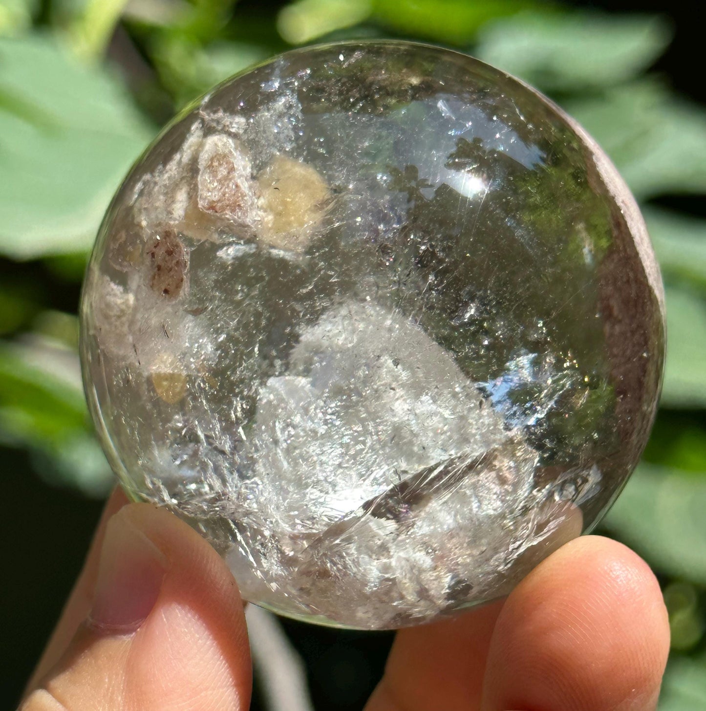 Large Inner Child Crystal Quartz Sphere/Clear Inner Crystal/Inclusion Quartz Crystal-50 mm