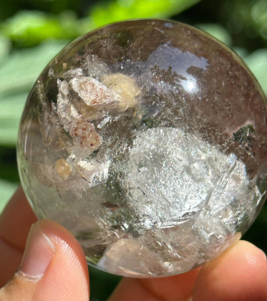 Large Inner Child Crystal Quartz Sphere/Clear Inner Crystal/Inclusion Quartz Crystal-50 mm