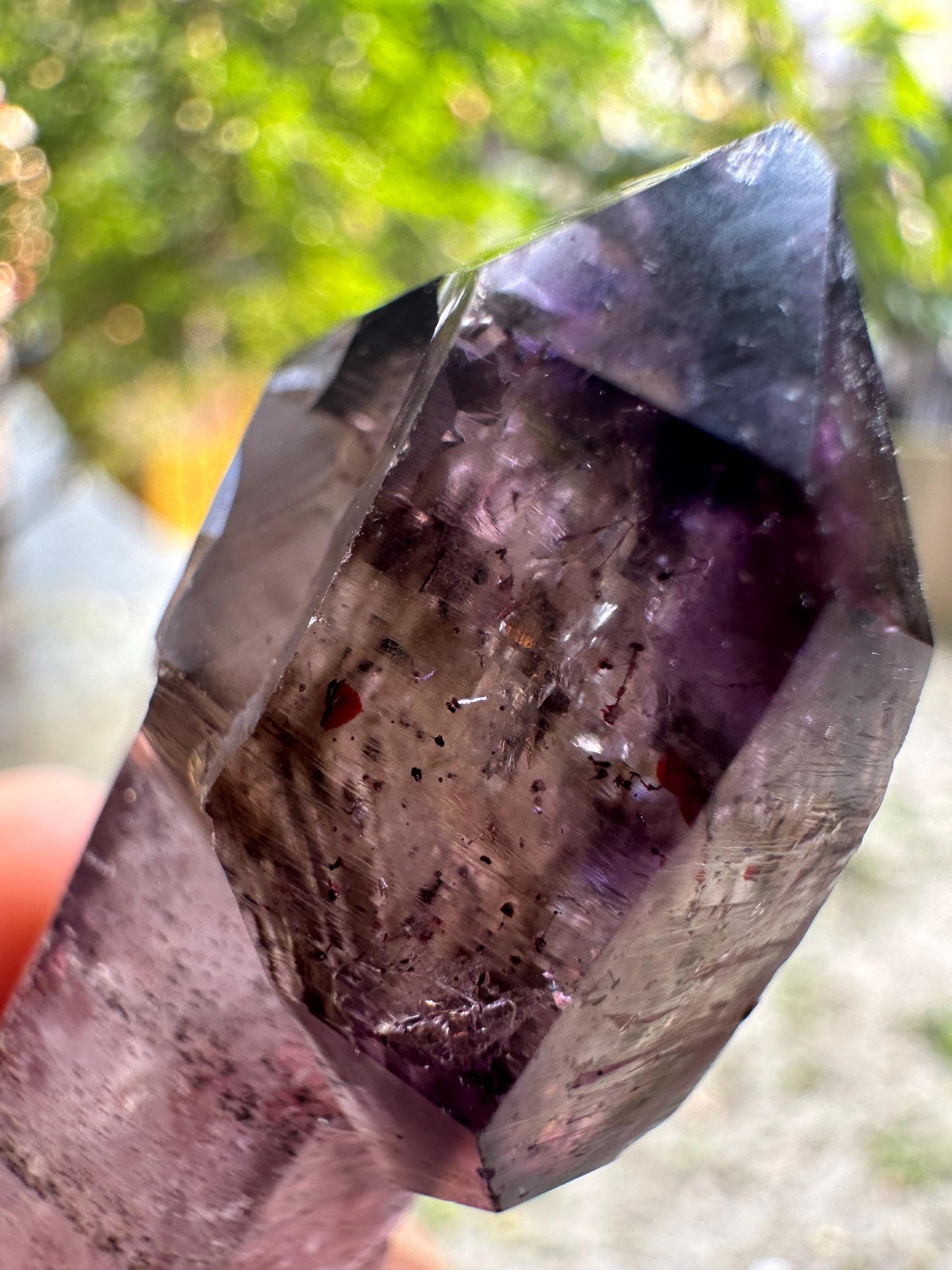 Clear Enhydro Super 7 Amethyst Quartz Scepter Crystal Point with Moving Bubble Included/Specimen/Super energy Healing Crystal/Reiki-43 g