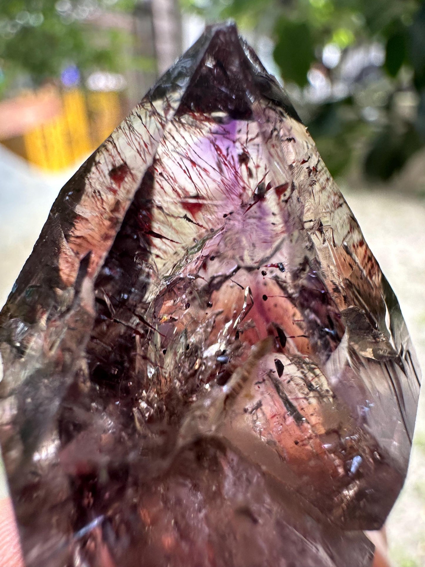 Rare Clear Super 7 Amethyst Quartz Scepter Crystal Point Pyramid Included/Specimen/Super energy Healing Crystal/Reiki- 67g