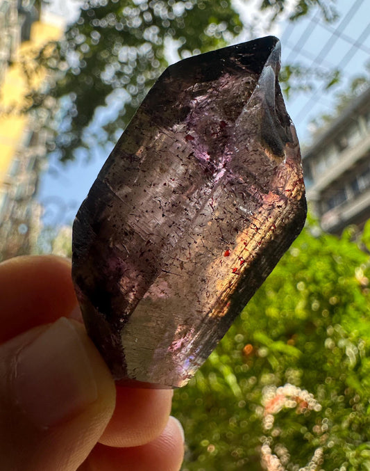 Rare Clear Scepter Super 7 Amethyst Quartz Crystal Point/Quartz Inclusion/Specimen/Super energy Healing Crystal/Reiki/Meditation/Chakra-43 g