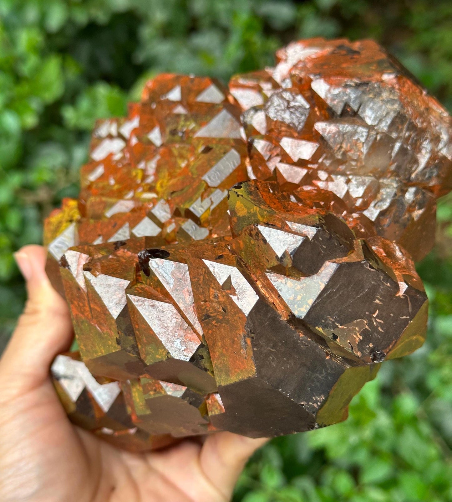 Rare Tangerine Red Hematite Castle Quartz Crystal Single Point/Reiki/Healing Crystal/Meditation/Quartz Specimen-2300 g