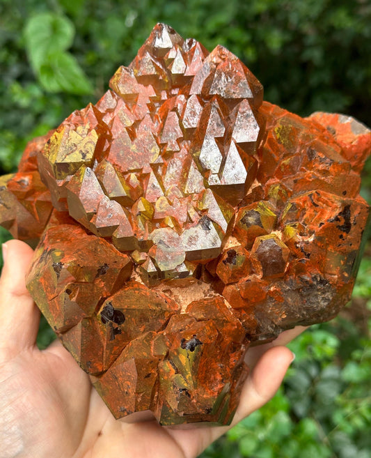 Rare Tangerine Red Hematite Castle Quartz Crystal Single Point/Reiki/Healing Crystal/Meditation/Quartz Specimen-2300 g