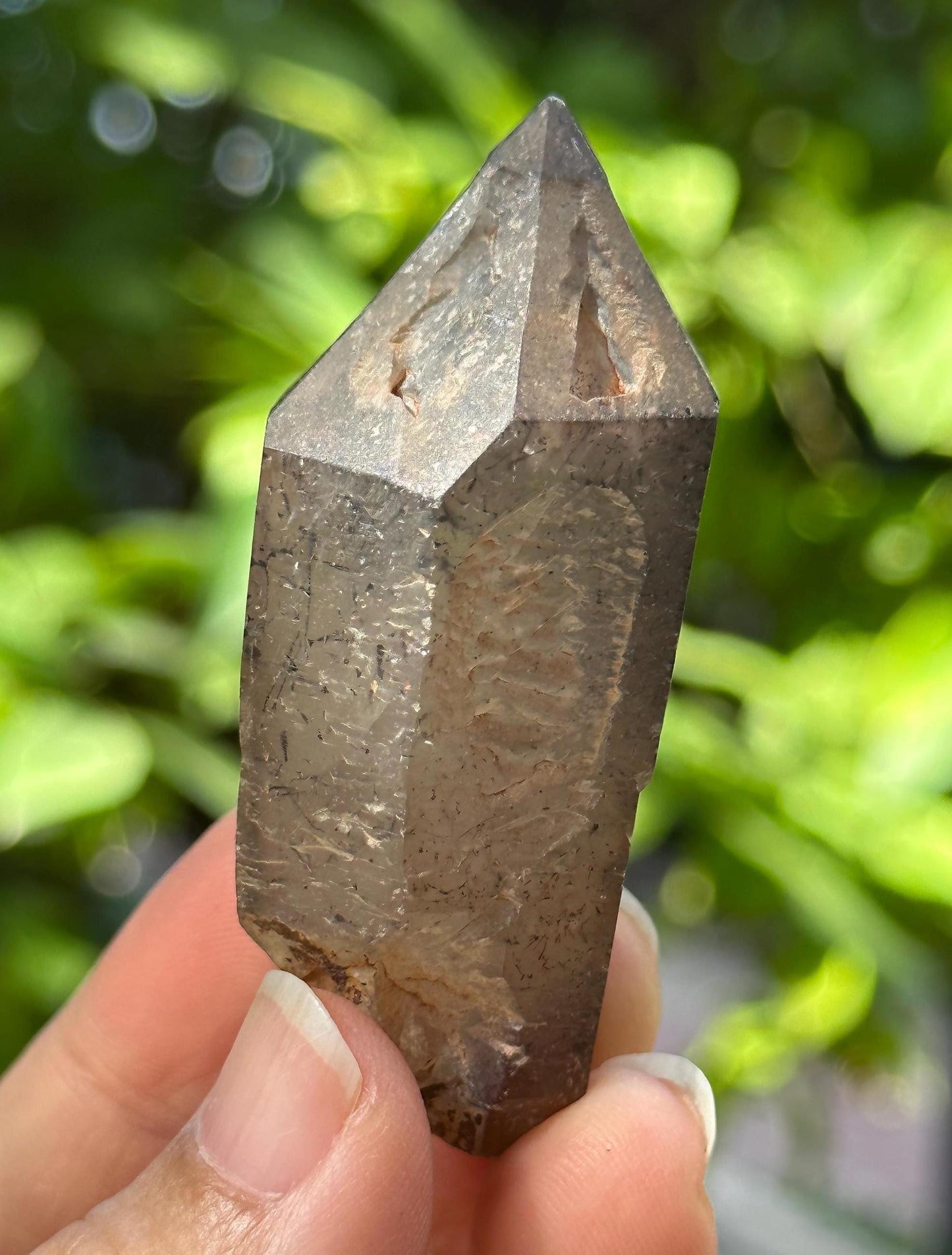 Old-Mined Skeletal Quartz Fenster Crystal with Goethite +Hematite+Biotite Included/Crystal Specimen/Energy Healing Crystals/Meditation-44 g