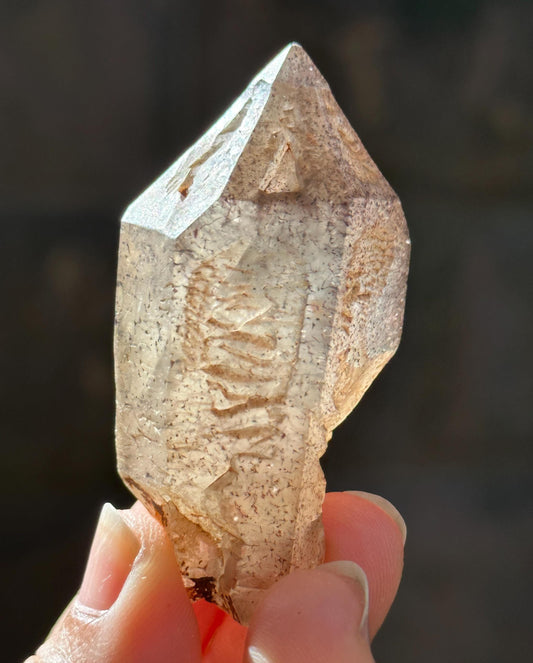 Old-Mined Skeletal Quartz Fenster Crystal with Goethite +Hematite+Biotite Included/Crystal Specimen/Energy Healing Crystals/Meditation-44 g