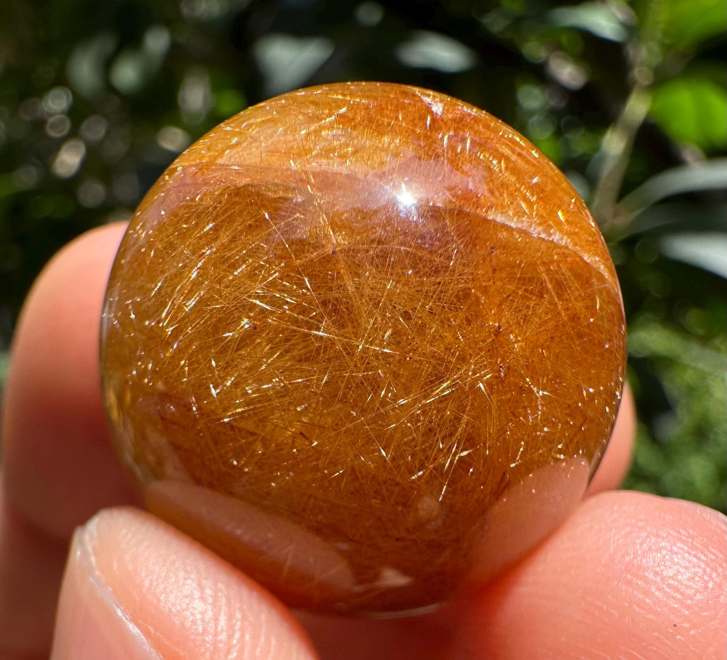 Dazzling Golden Rutile Quartz Crystal Sphere/Clear Golden Needle Include in Natural Clear Crystal Ball/Inclusion Quartz Crystal Orb-23 mm