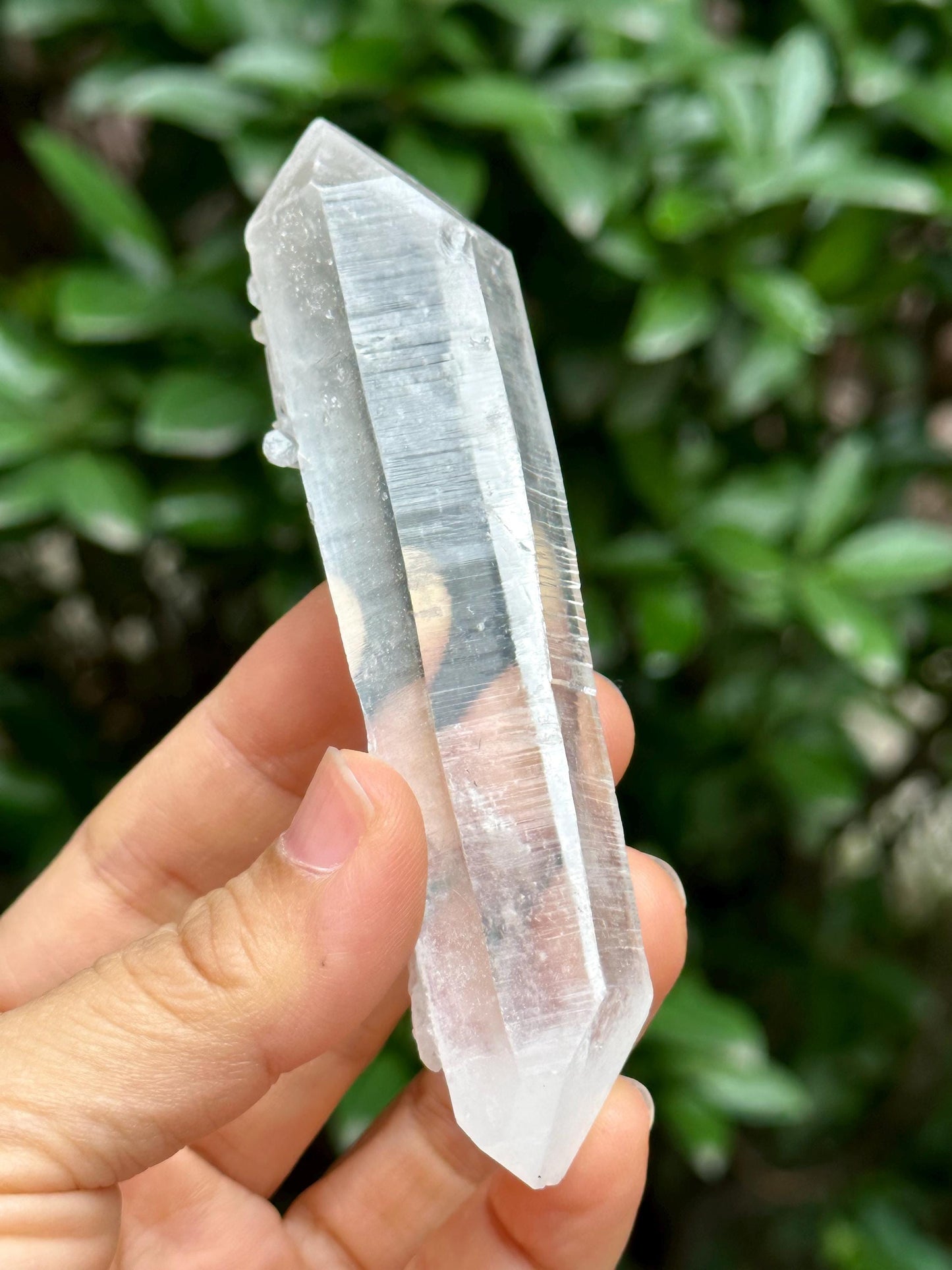 Clear Double Terminated Lemurian Seeds Quartz Crystal Point/Energy Crystal/Healing Crystal/Meditation Crystal-84 g