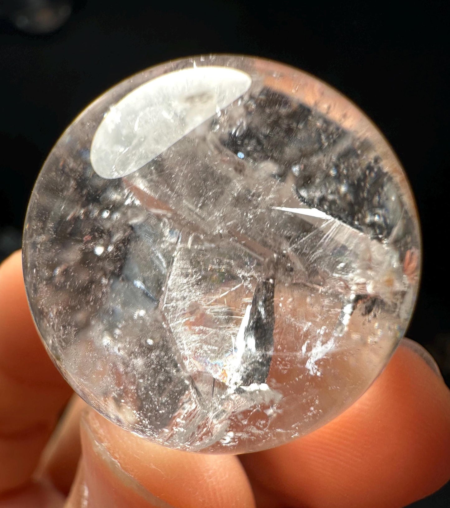 Rainbow Inner Child Crystal Quartz Sphere/Clear Penetrator Inner Crystal/Inclusion Quartz Crystal/Crystal Collection/Meditation/Chakra-26 mm