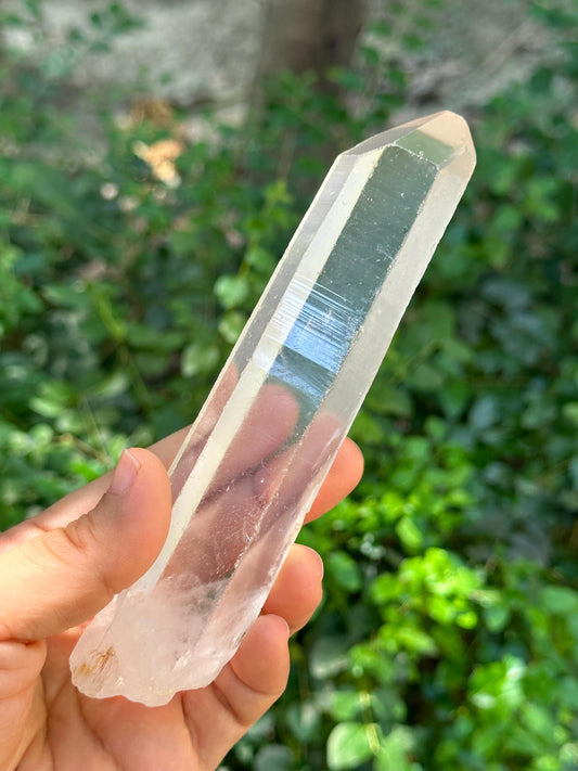 5.7" Clear Long Himalayan Quartz Solar Crystal/ Meditation/Energy Crystal/Reiki/Healing Crystal/Worry Stone/Energy Crystal/Healing Crystal