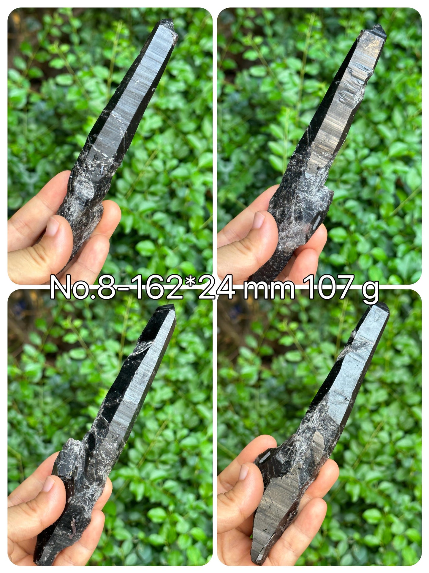 You Pick!Long Shining Laser Black Morion Quartz Crystal Point for Mediation,Zen,Reiki,Aura Crystal Wand,Generator Crystal