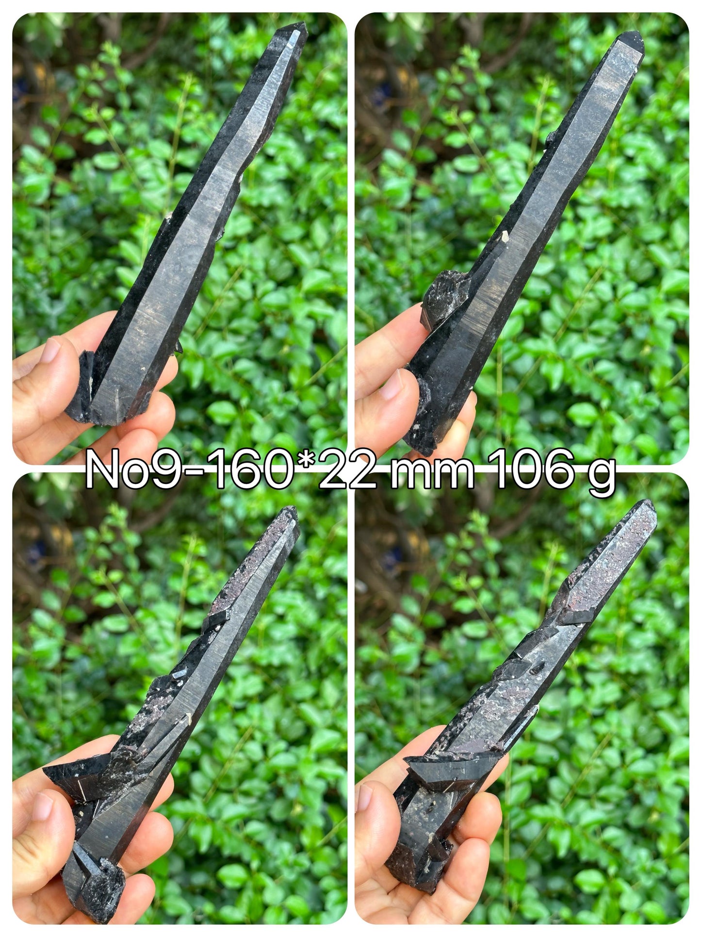 You Pick!Long Shining Laser Black Morion Quartz Crystal Point for Mediation,Zen,Reiki,Aura Crystal Wand,Generator Crystal