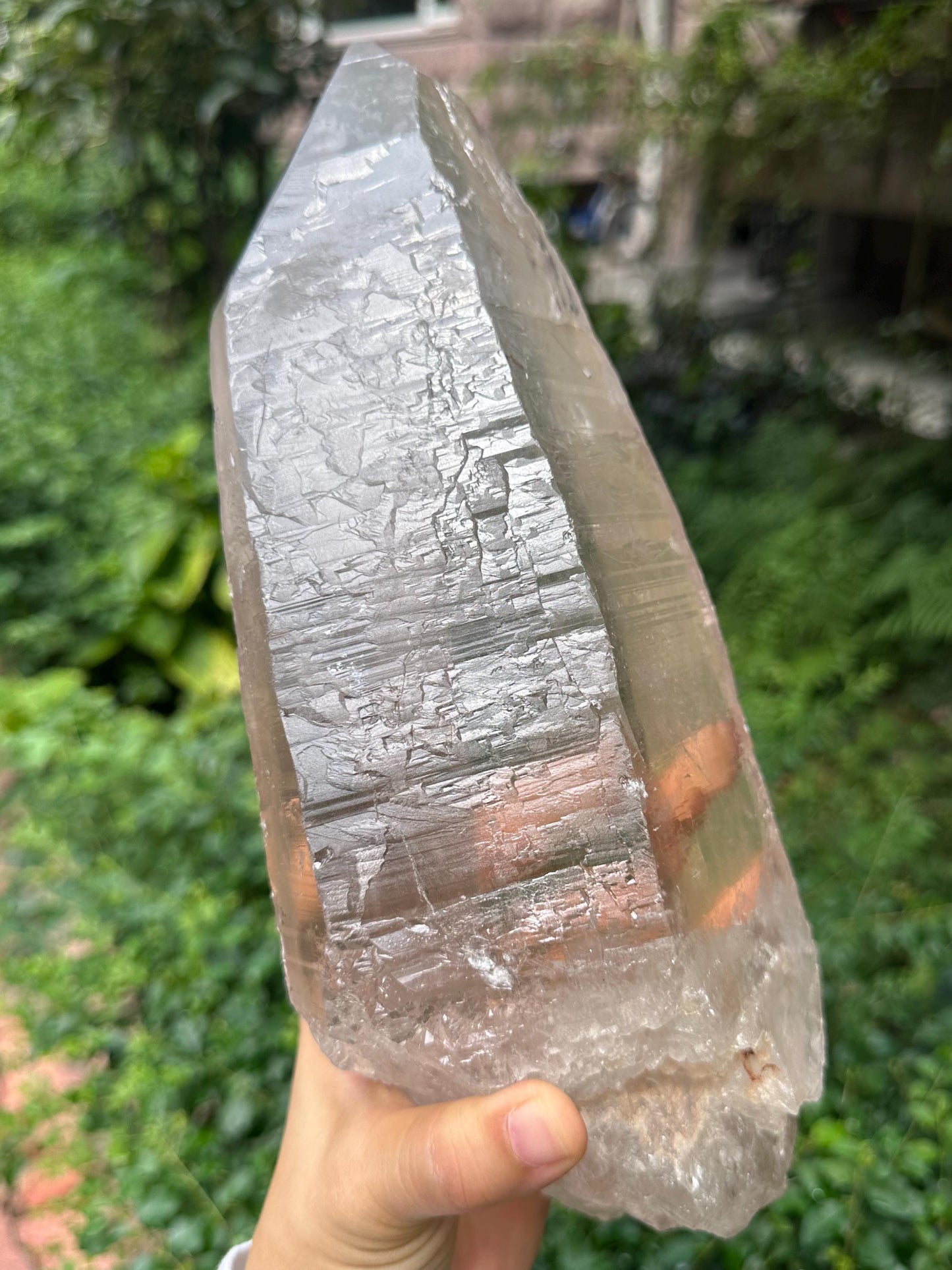 7.4 lbs Large Clear Himalayan Quartz Mosaic Elestial Single Crystal/Raw Energy Crystal/Reiki/Meditation/Collection-3349 g