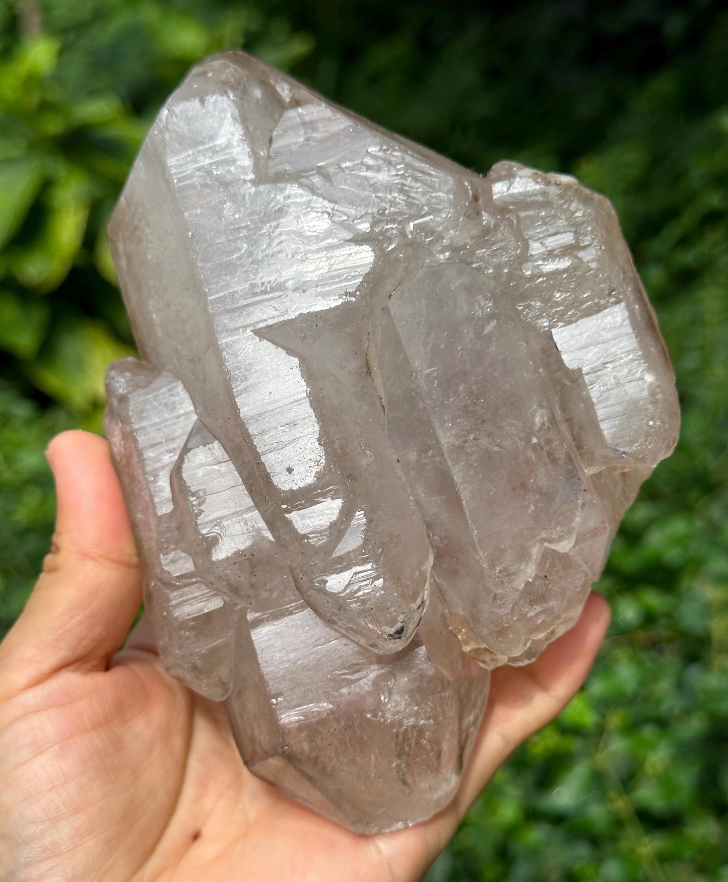 Rare Double Terminated Elestial Enhydro Quartz Crystal-Moving Liquid Water Bubbles Including/YunGui Crystal Quartz inclusions-1026 g