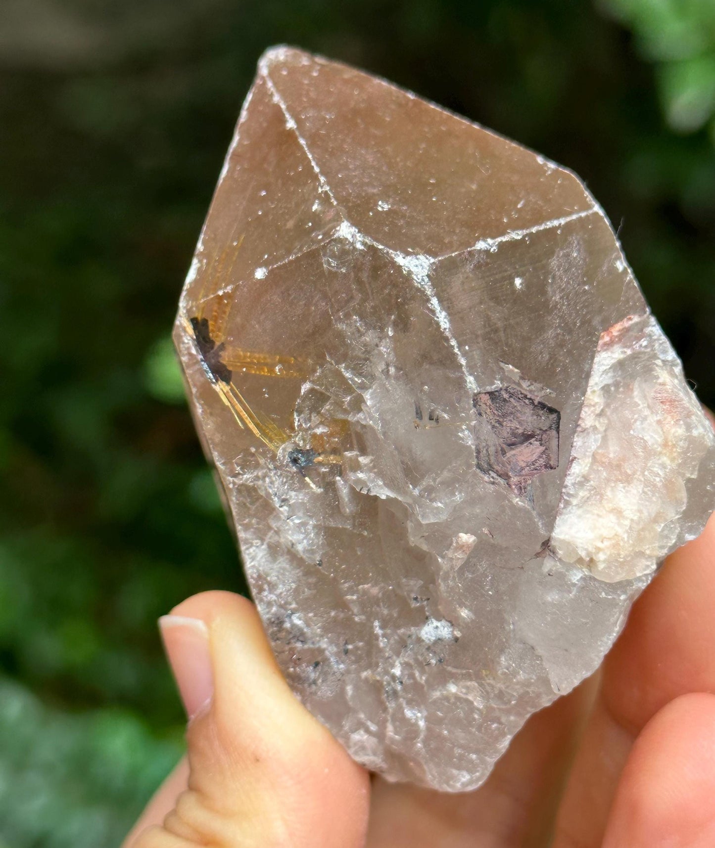 Raw Golden Star Rutile Quartz Crystal Point/Quartz Inclusion/Energy Crystal/Meditation/Healing -173 g