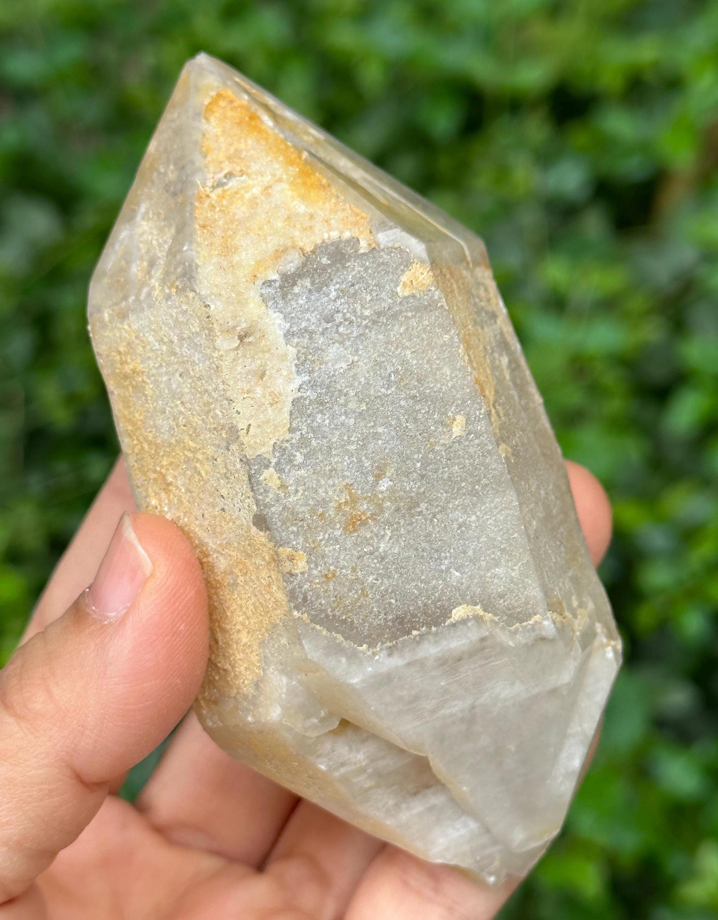 Himalayan Double Terminated Golden Quartz Aura Crystal/Tibet Energy Crystal/Display/Meditation/Collection/Specimen-272 g