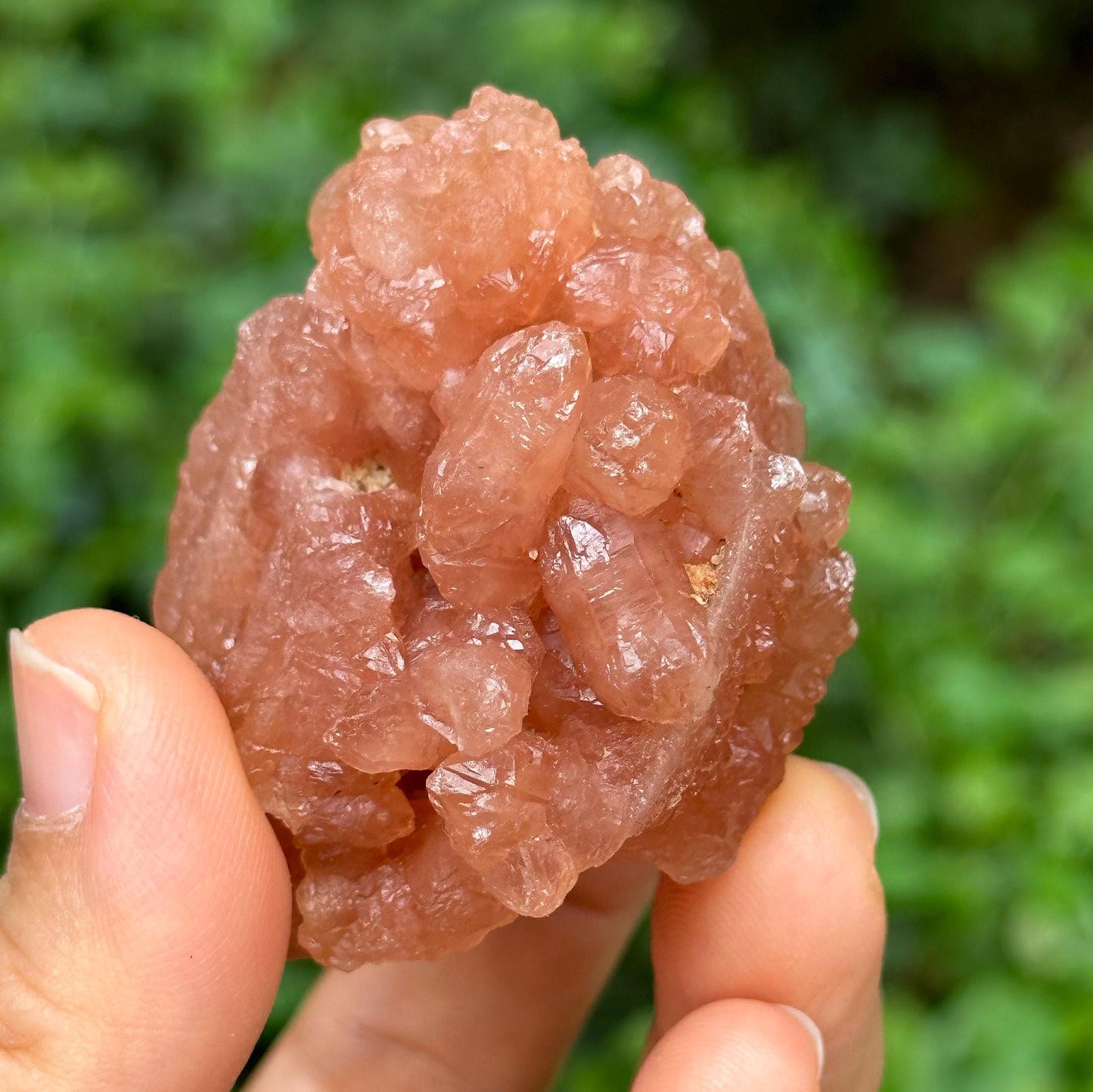 Rare Pink Quartz Crystal Geode/Tangerine Hematite Crystal Cluster/Energy Quartz/Meditation/Pink Stone-80 g