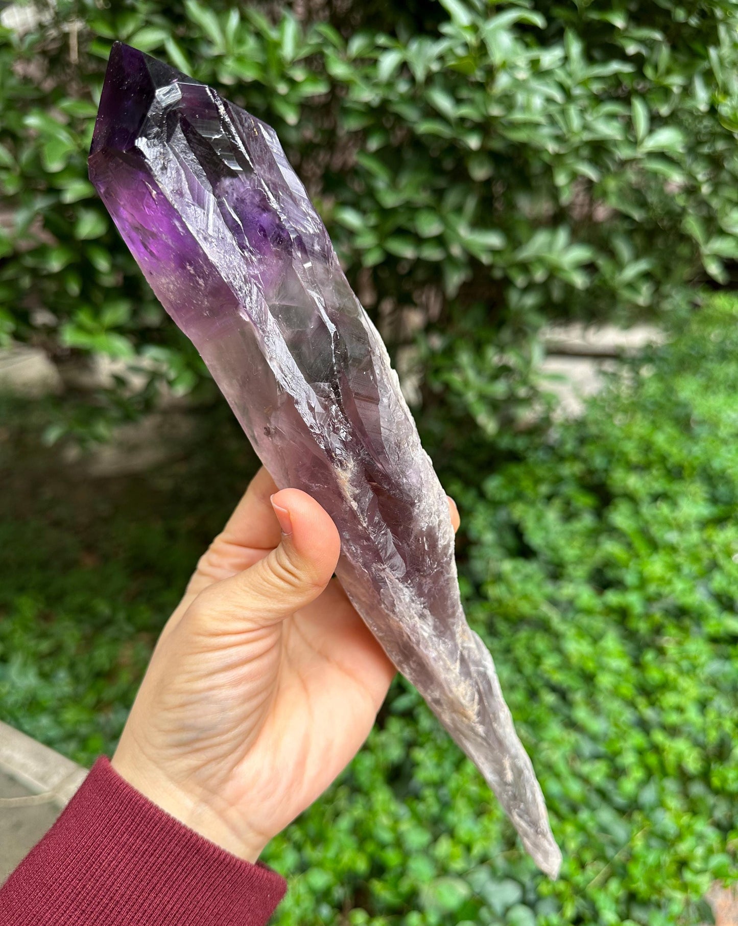 13" Extra Long Twins Clear Scepter Amethyst Quartz Crystal/Energy Quartz/Meditation/Healing Crystal/Crystal Wand-928 g