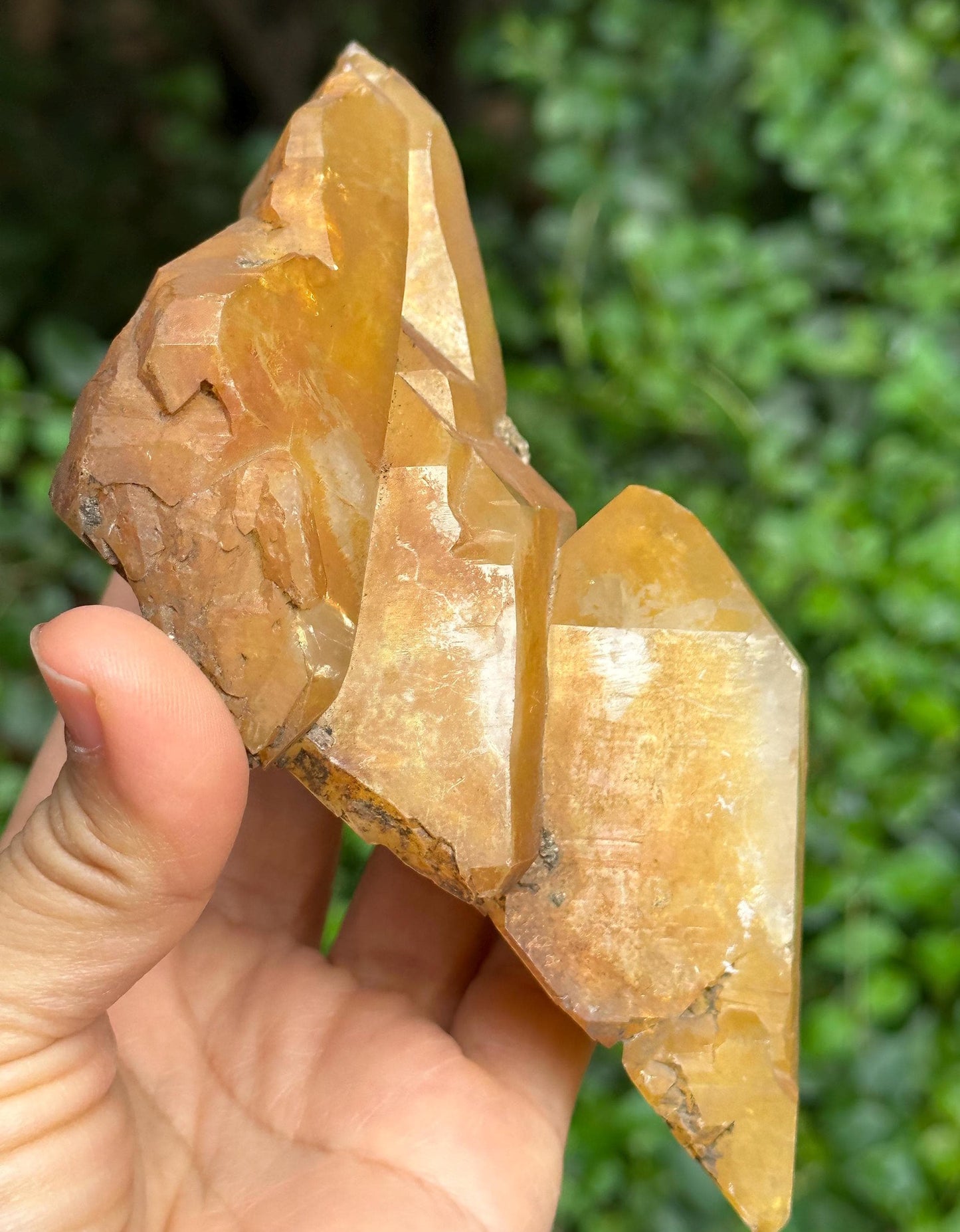 Golden Himalayan Quartz Double Terminated Aura Crystal/Tibet Energy Crystal/Reiki/Healing/Meditation/Collection/Specimen-380 g