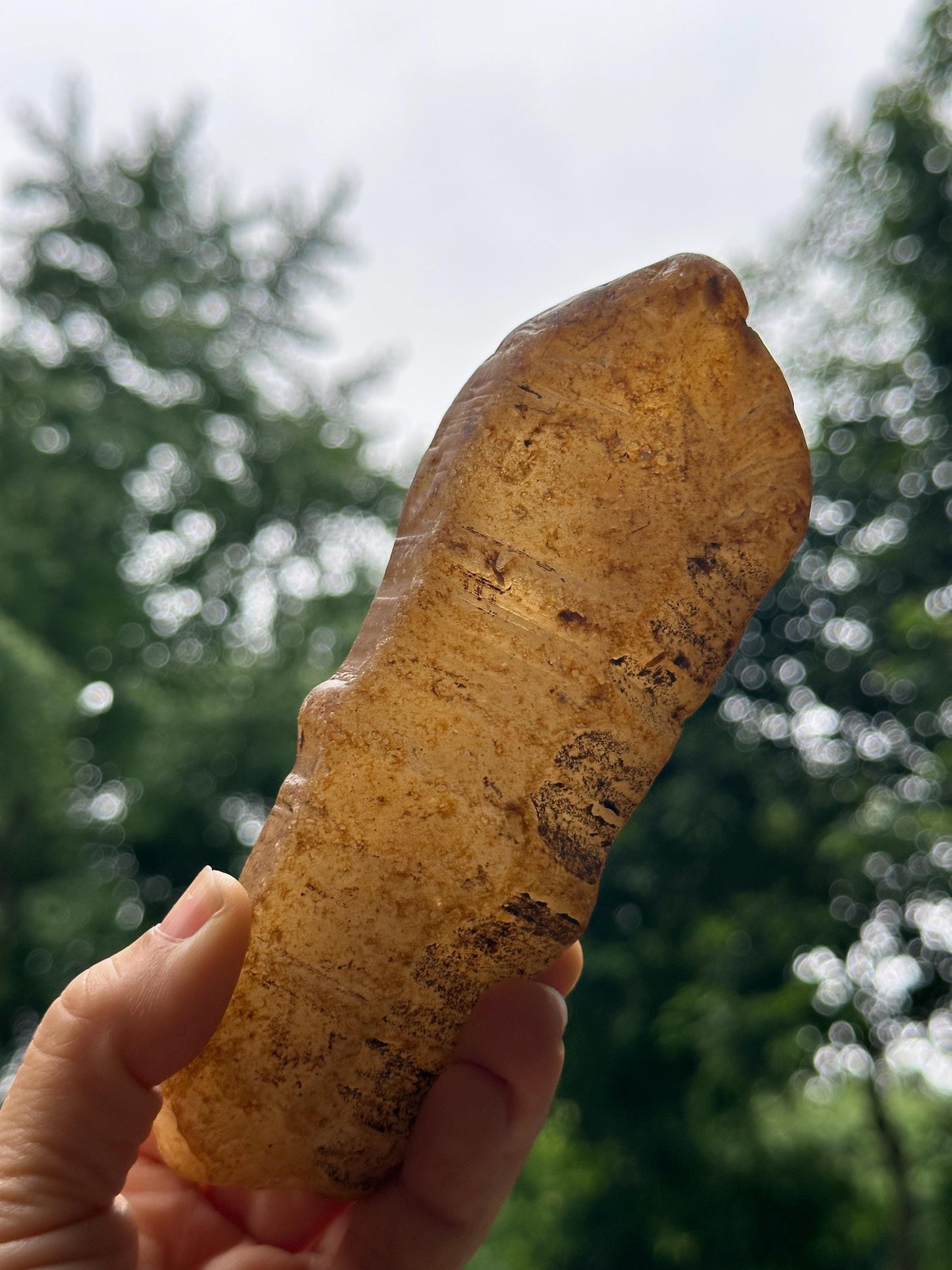 Natural Lemurian Golden Surface River Tumbled Quartz Crystal Point/Energy Crystal/Tangerine Quartz/Yellow Stone/Special gift-420 g