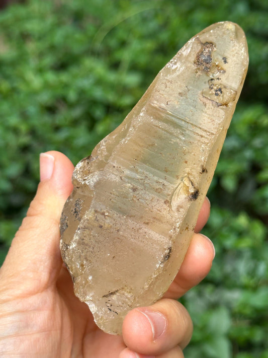 Natural Golden Surface River Tumbled Quartz Laser Crystal Point/Energy Crystal/Tangerine Quartz/Yellow Stone/Special gift-189 g